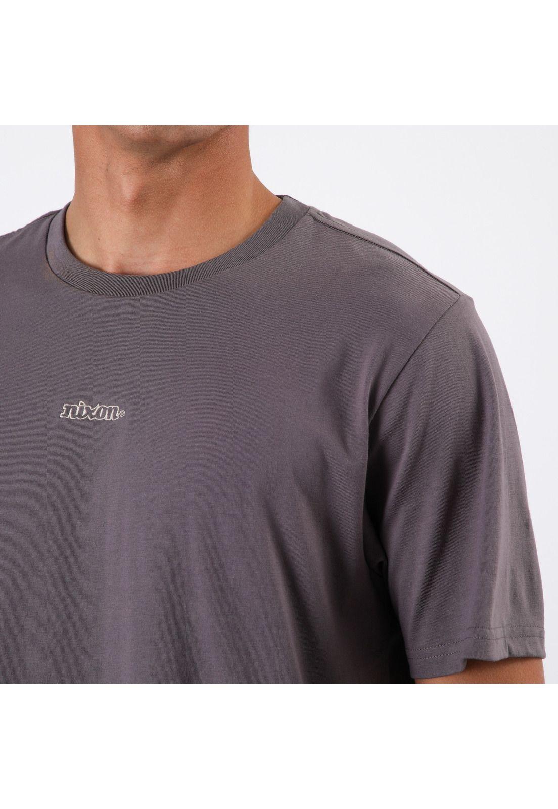 Polera Nixon Men Logo Letters Dark Grey-4