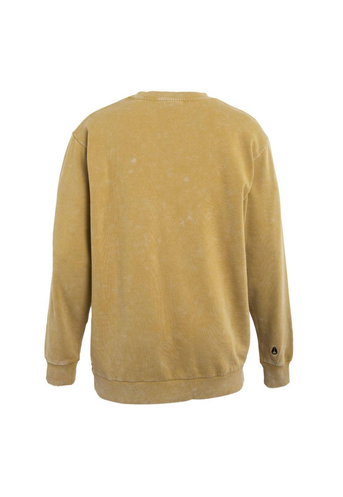 Poleron Men Crew Mustard Logo Front-3