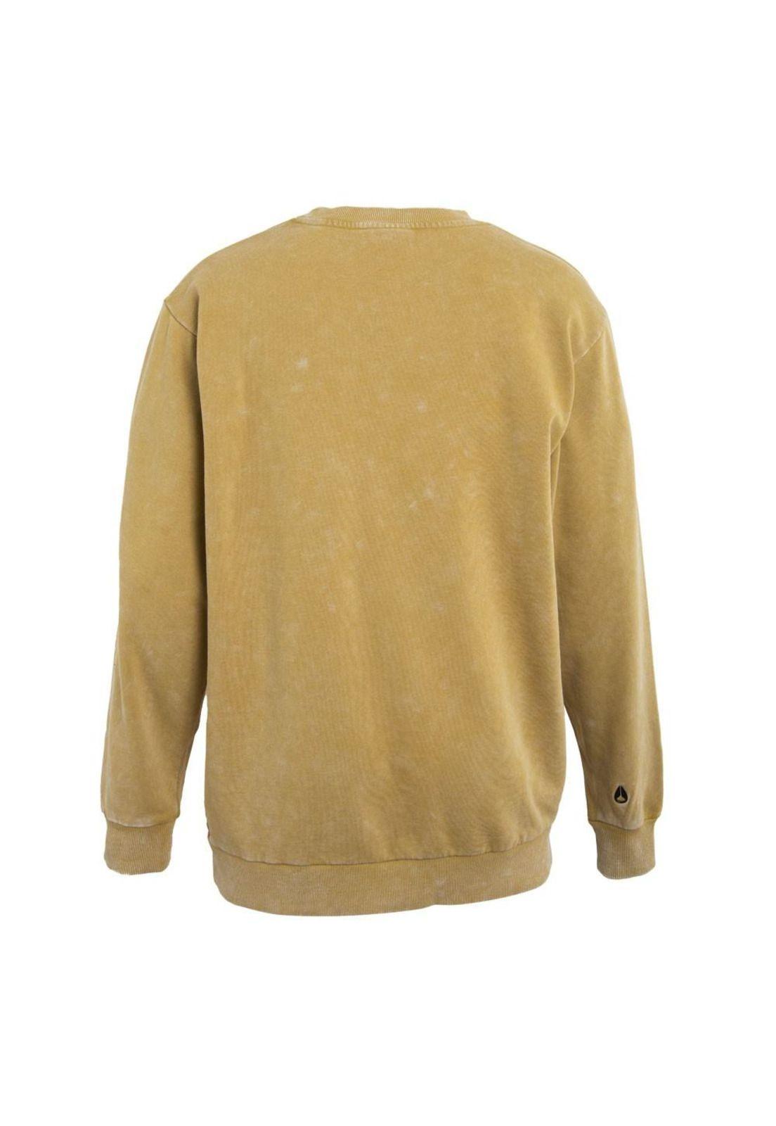 Poleron Men Crew Mustard Logo Front-2