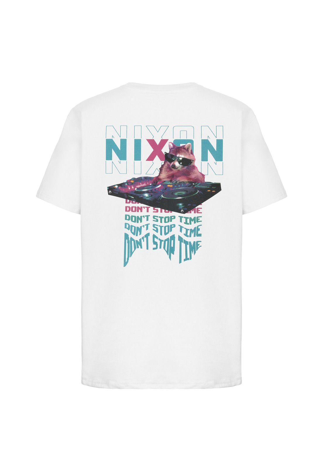Polera Nixon Men Don’t Stop Time Racoon White-1