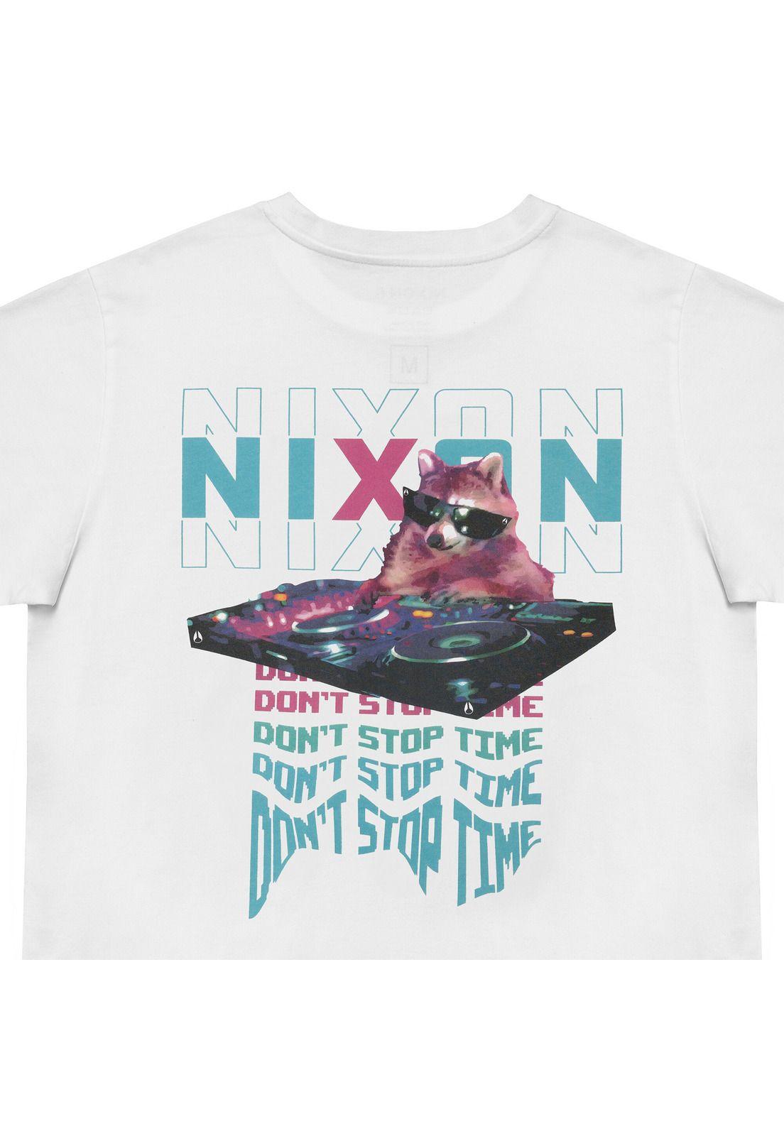 Polera Nixon Men Don’t Stop Time Racoon White-3