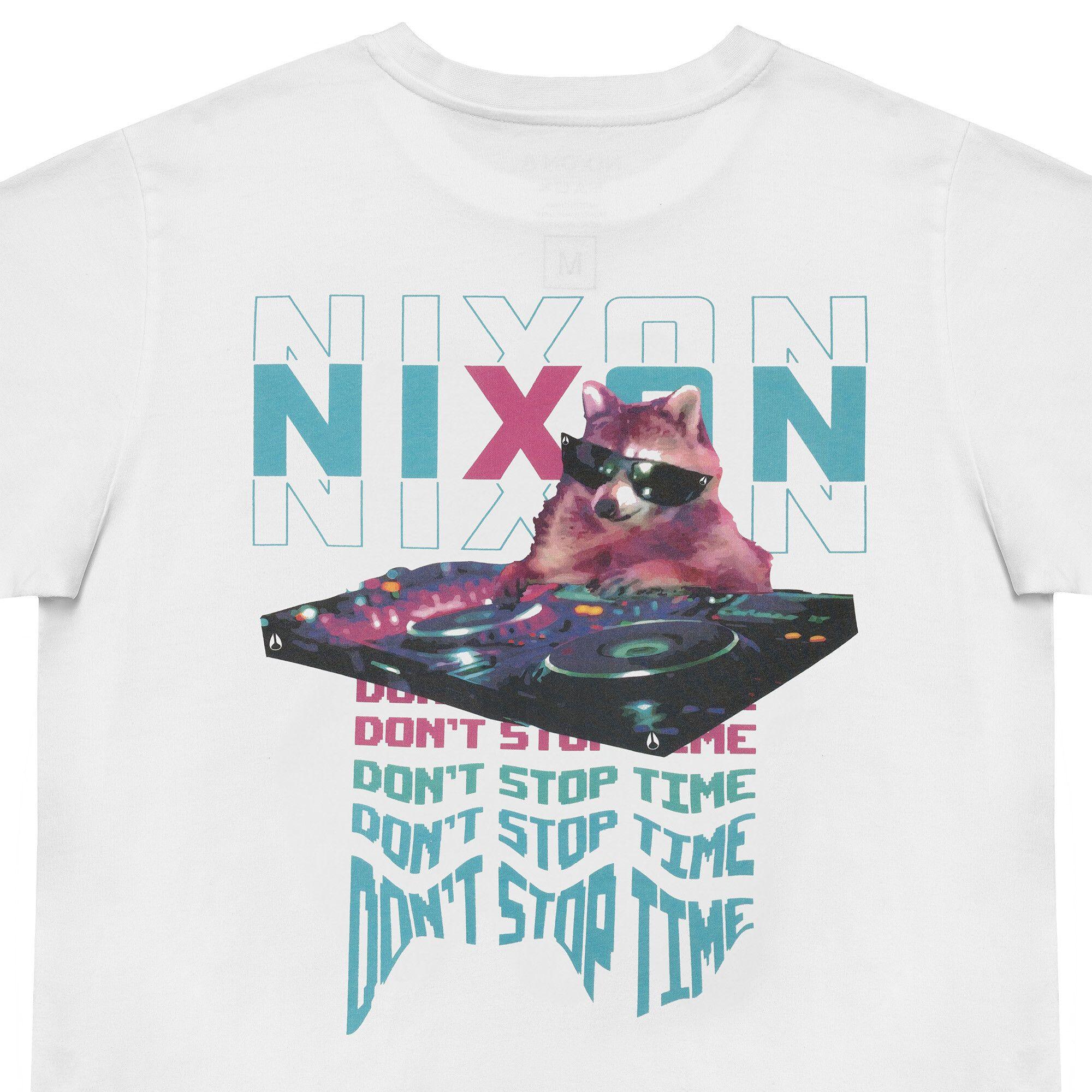 Polera Nixon Men Don’t Stop Time Racoon White-3