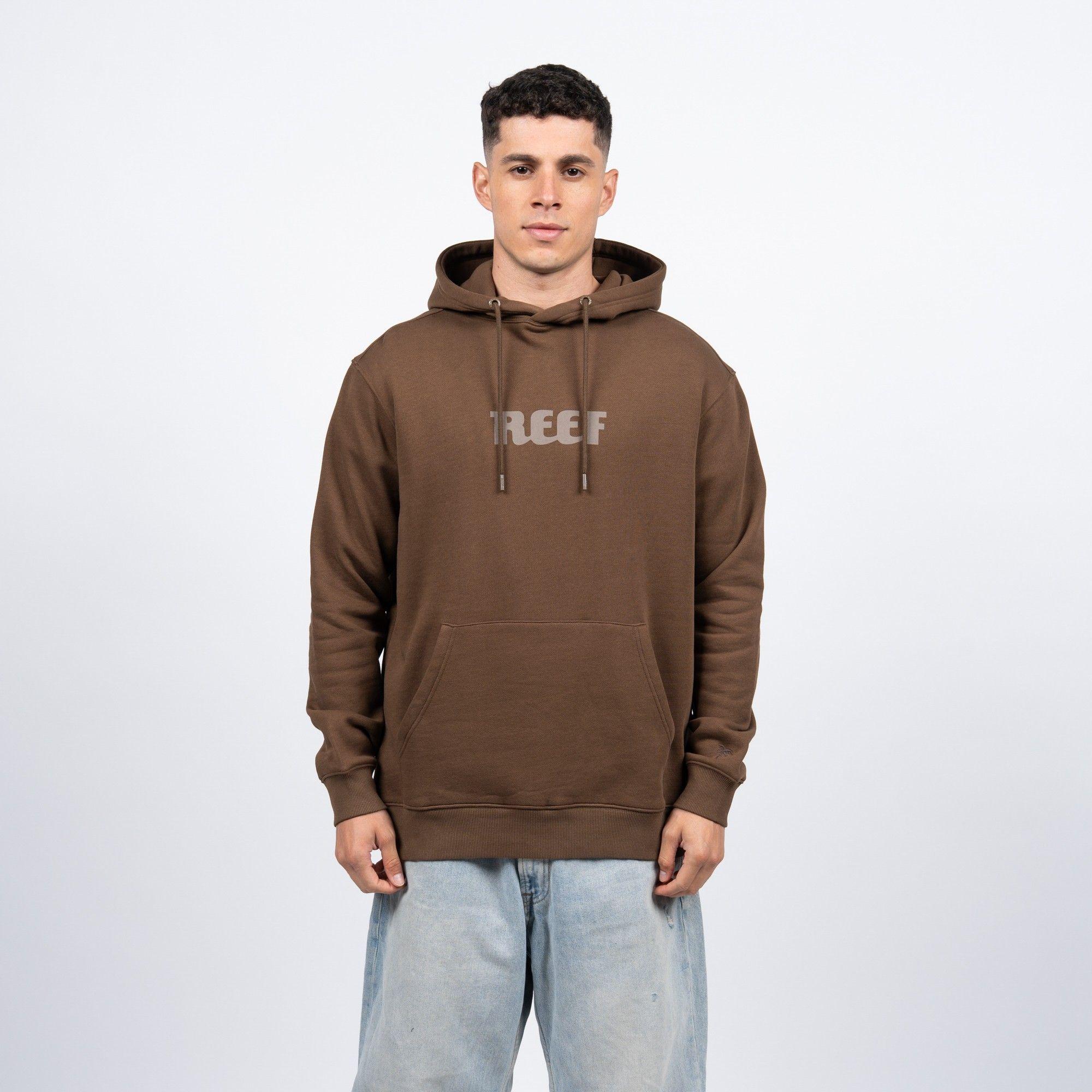Polerón Hoodie Reef Men Brown Logo Light Brown-0
