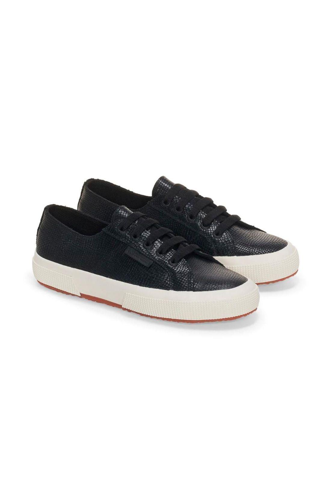 Zapatilla 2750 Snake Leather Black F Avorio-1