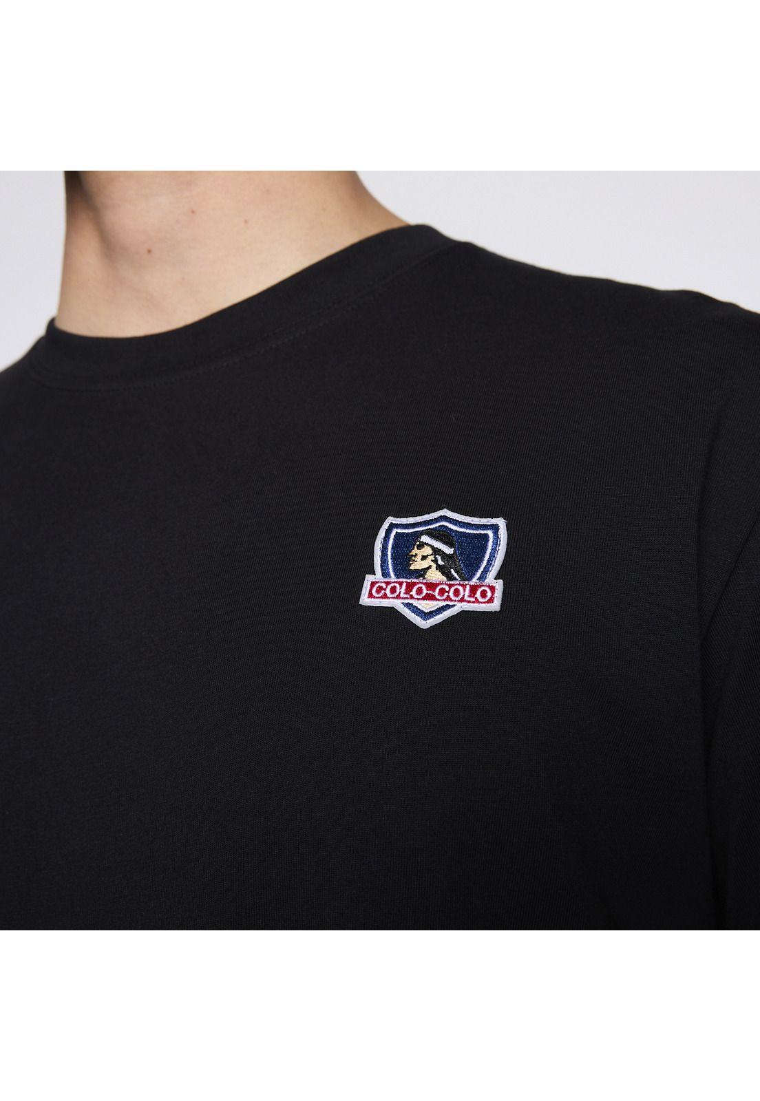Polera Colo Colo Urbano Hombre Escudo Negro-3