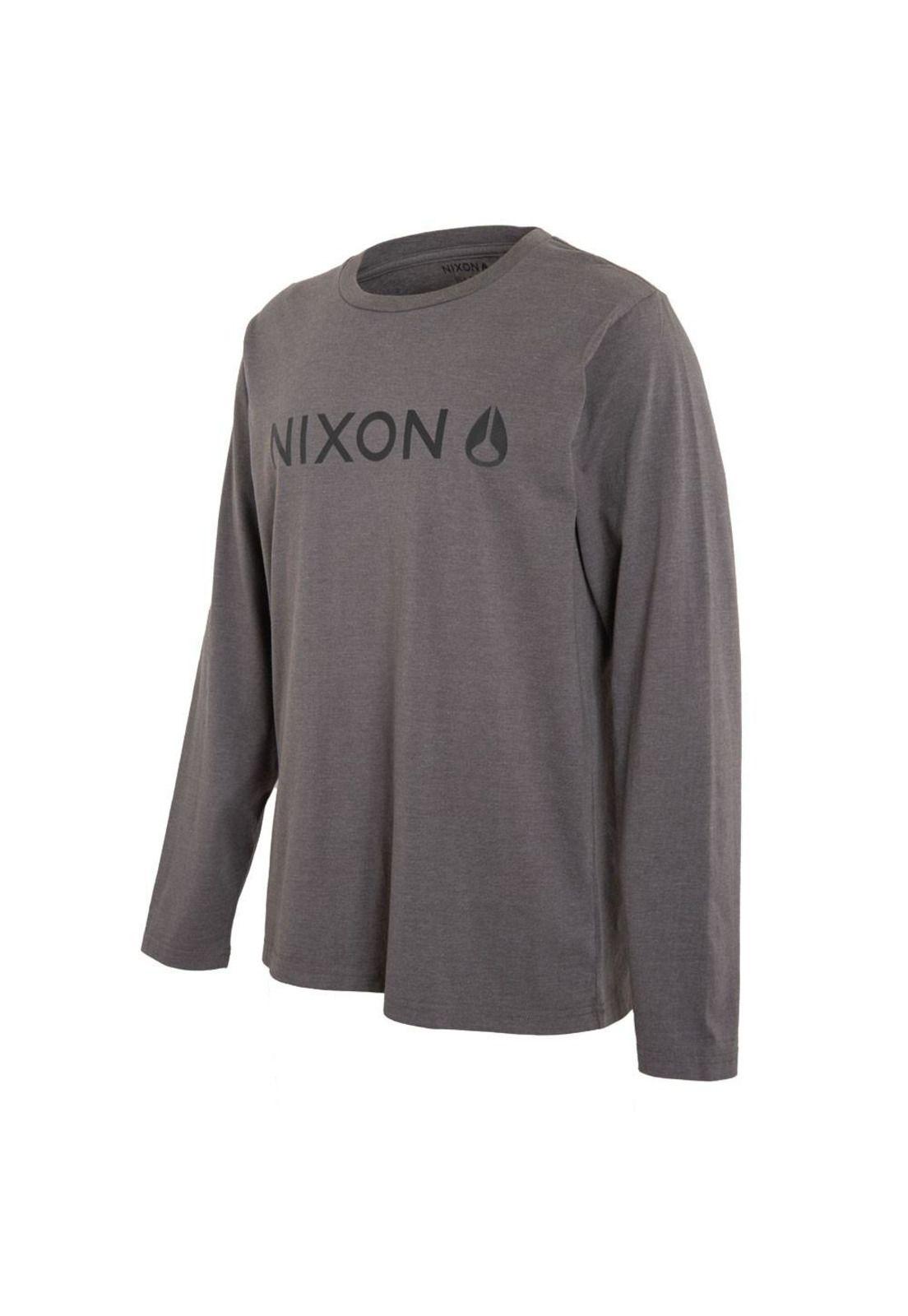 Polera Men Long Sleeve Black Logo White-1