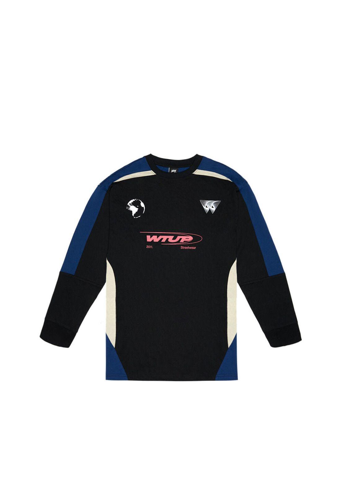 Polera Manga Larga Whatup Hombre Black Blue-0