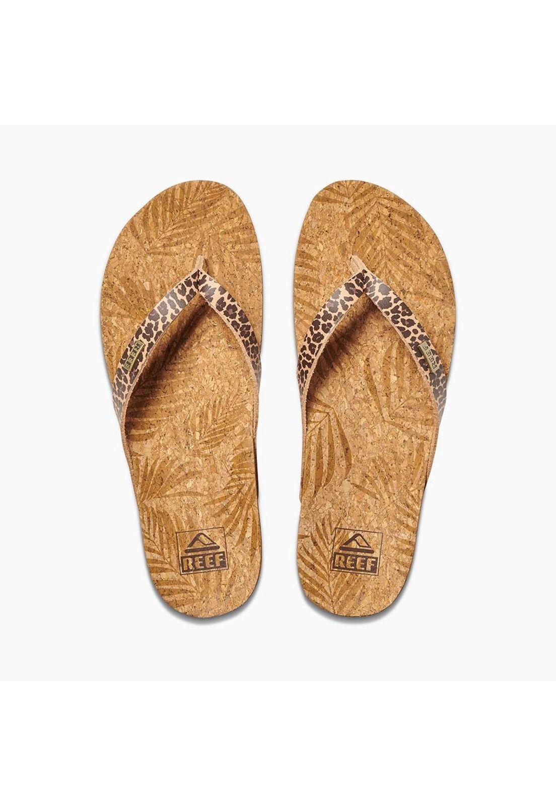 Sandalia Cushion Pu Court Women Brown Print Reef-1