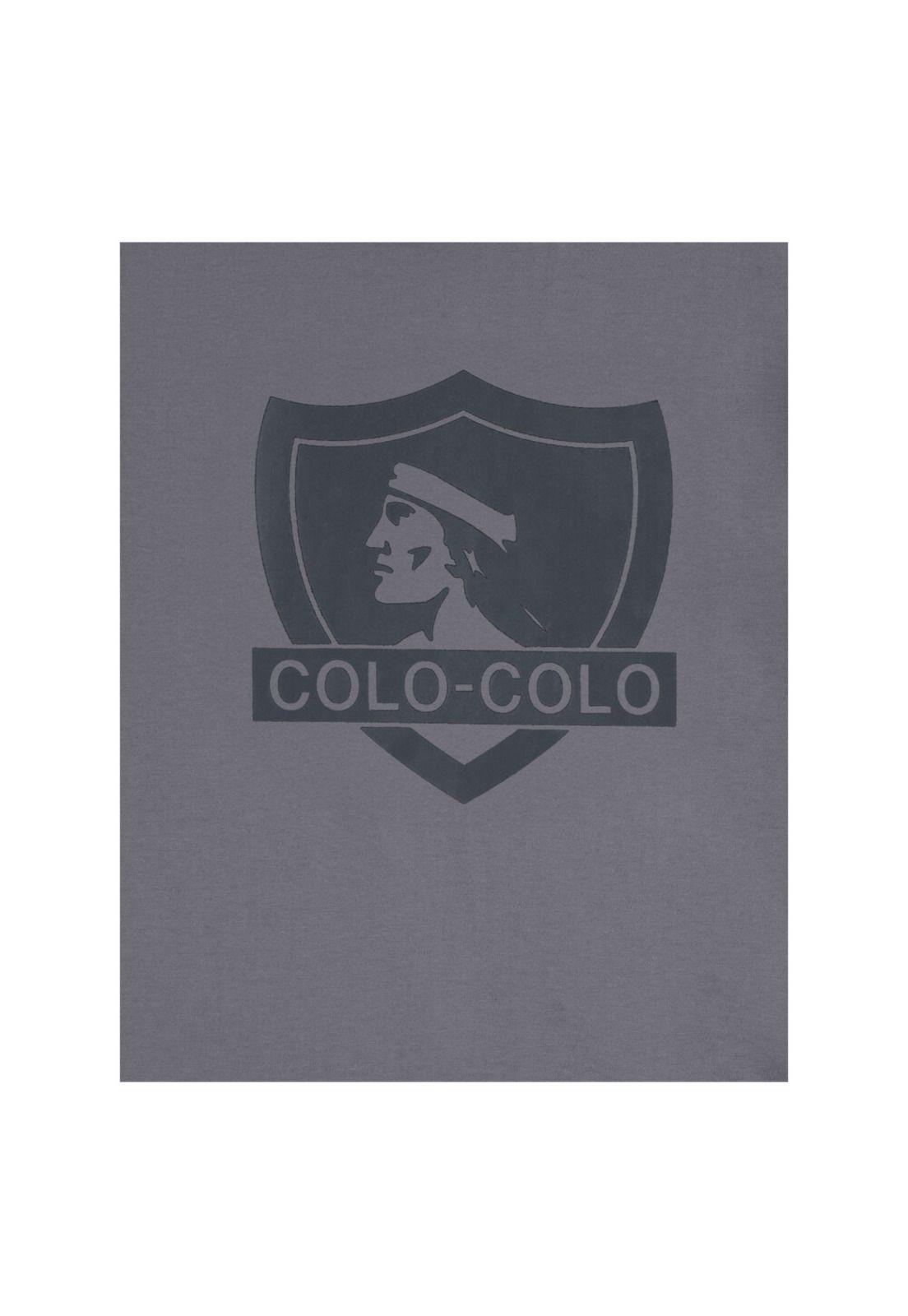 Polera Colo Colo Urbano Hombre Gris Escudo Negro-2