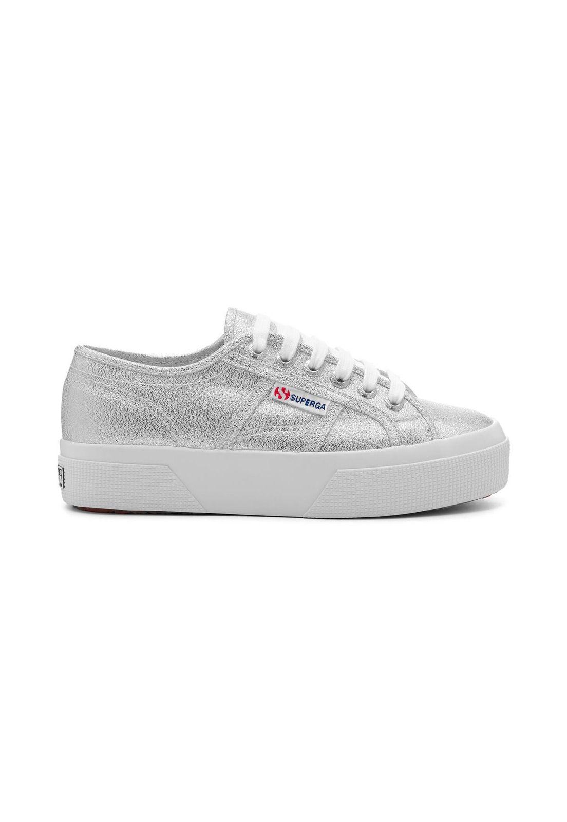 Zapatilla Superga Women 2740 Platform Lame Grey Silver-0
