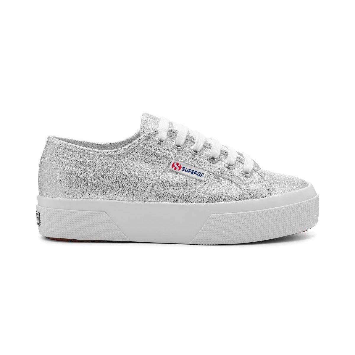 Zapatilla Superga Women 2740 Platform Lame Grey Silver-0