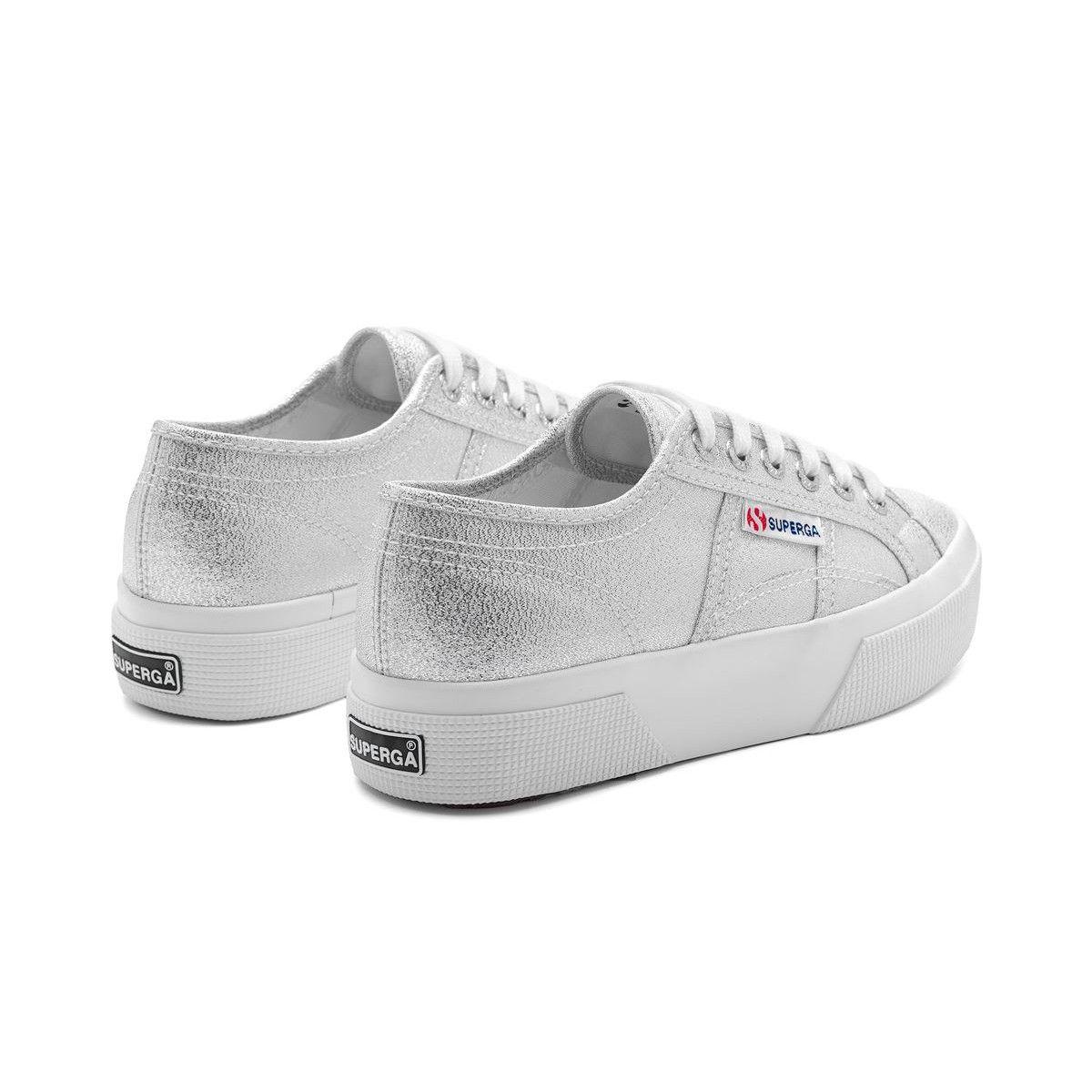 Zapatilla Superga Women 2740 Platform Lame Grey Silver-2