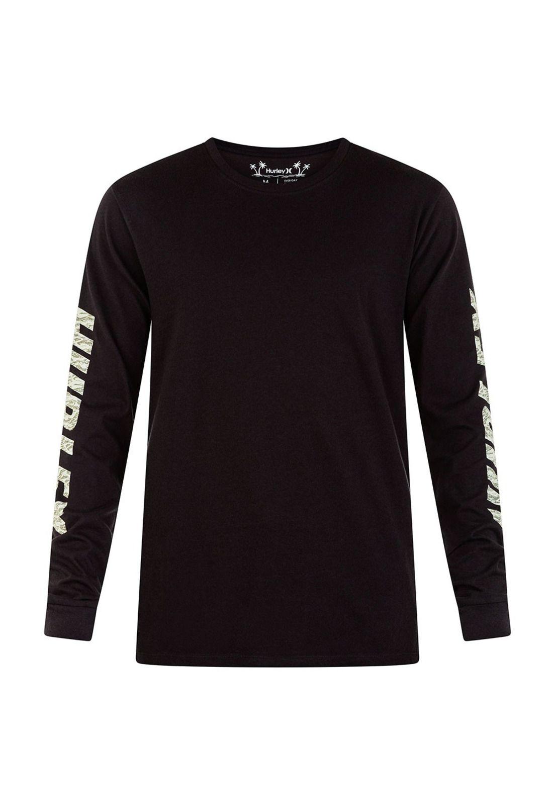 Polera Manga Larga Everyday Washed Fast Tiger Black Hurley-0