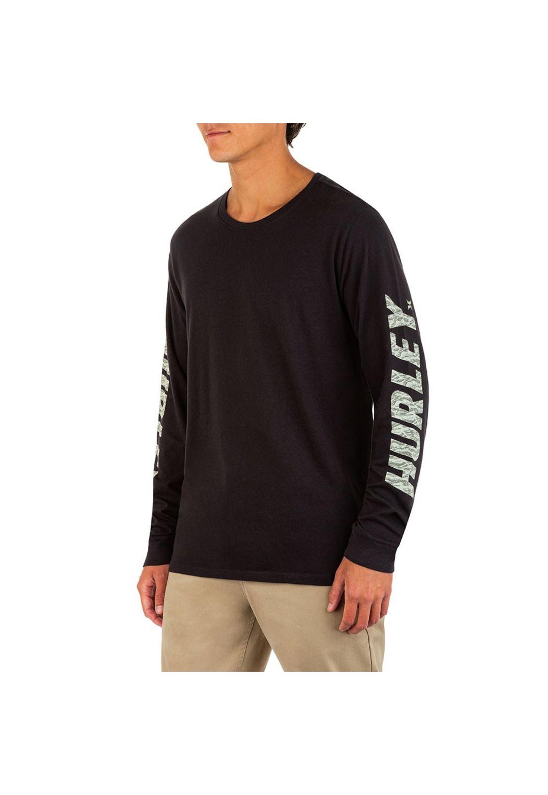 Polera Manga Larga Everyday Washed Fast Tiger Black Hurley-2