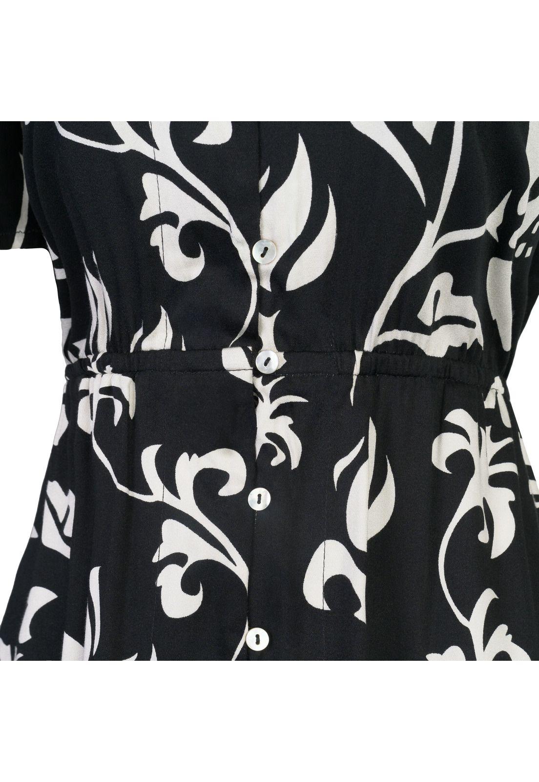 Vestido Mujer Reef Cierre Botones Negro y Blanco-2