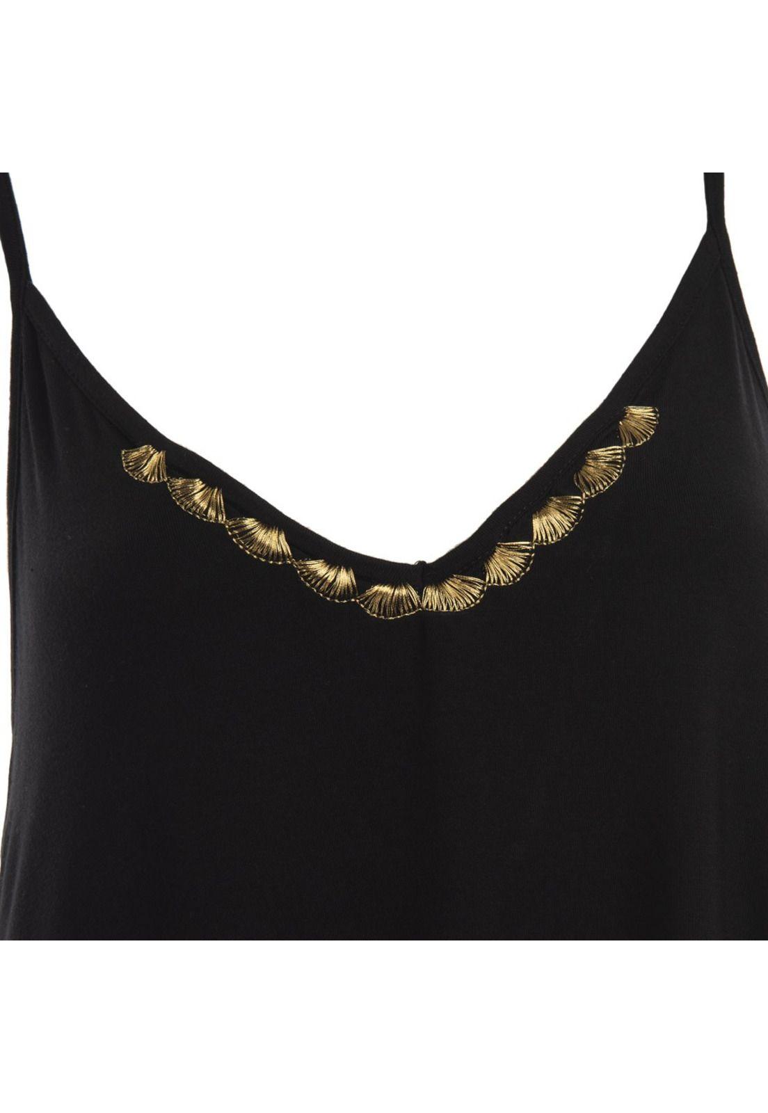 Polera 52 Negra Detalle Dorado Reef-3