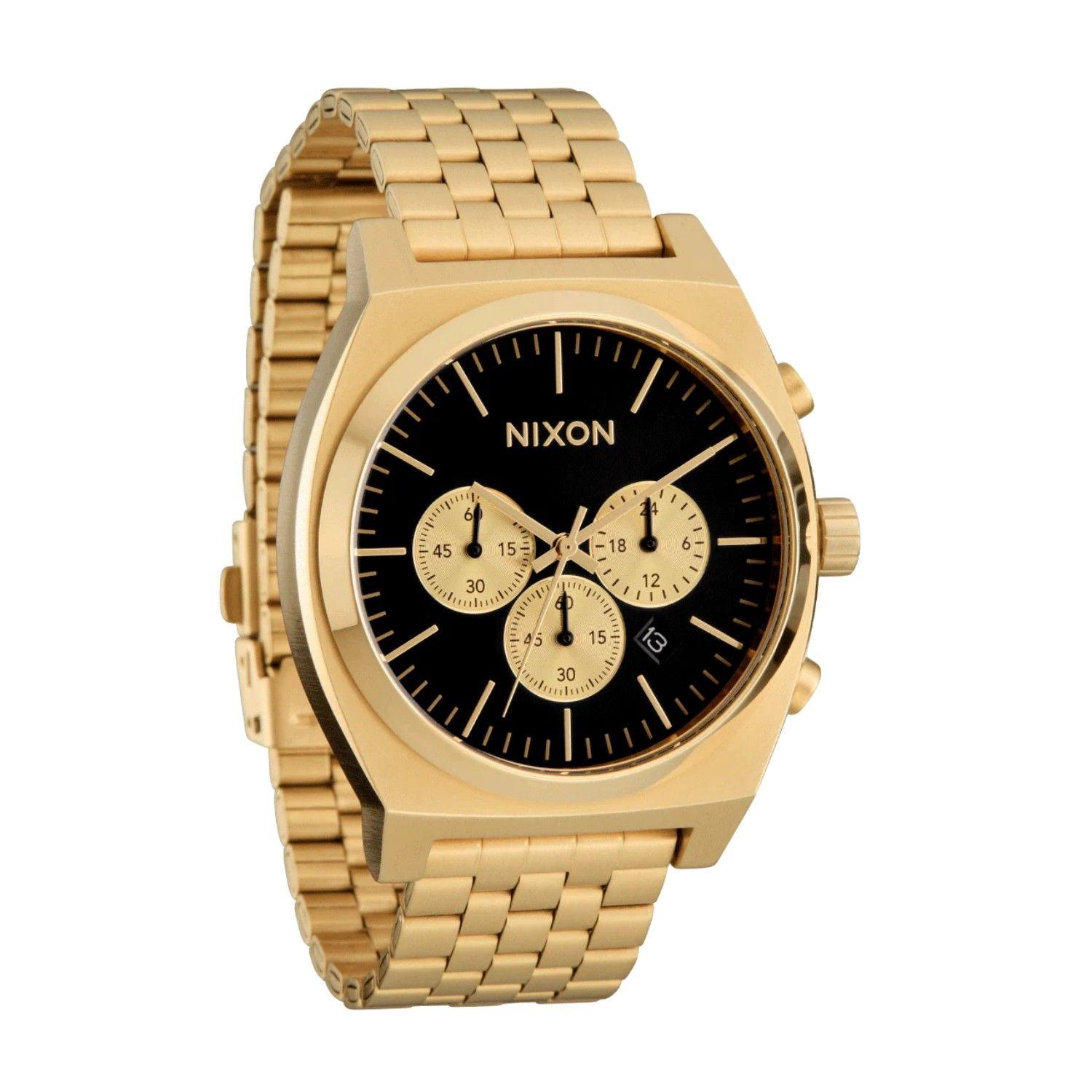 Reloj Nixon Time Teller Chrono Gold Black Gold-1