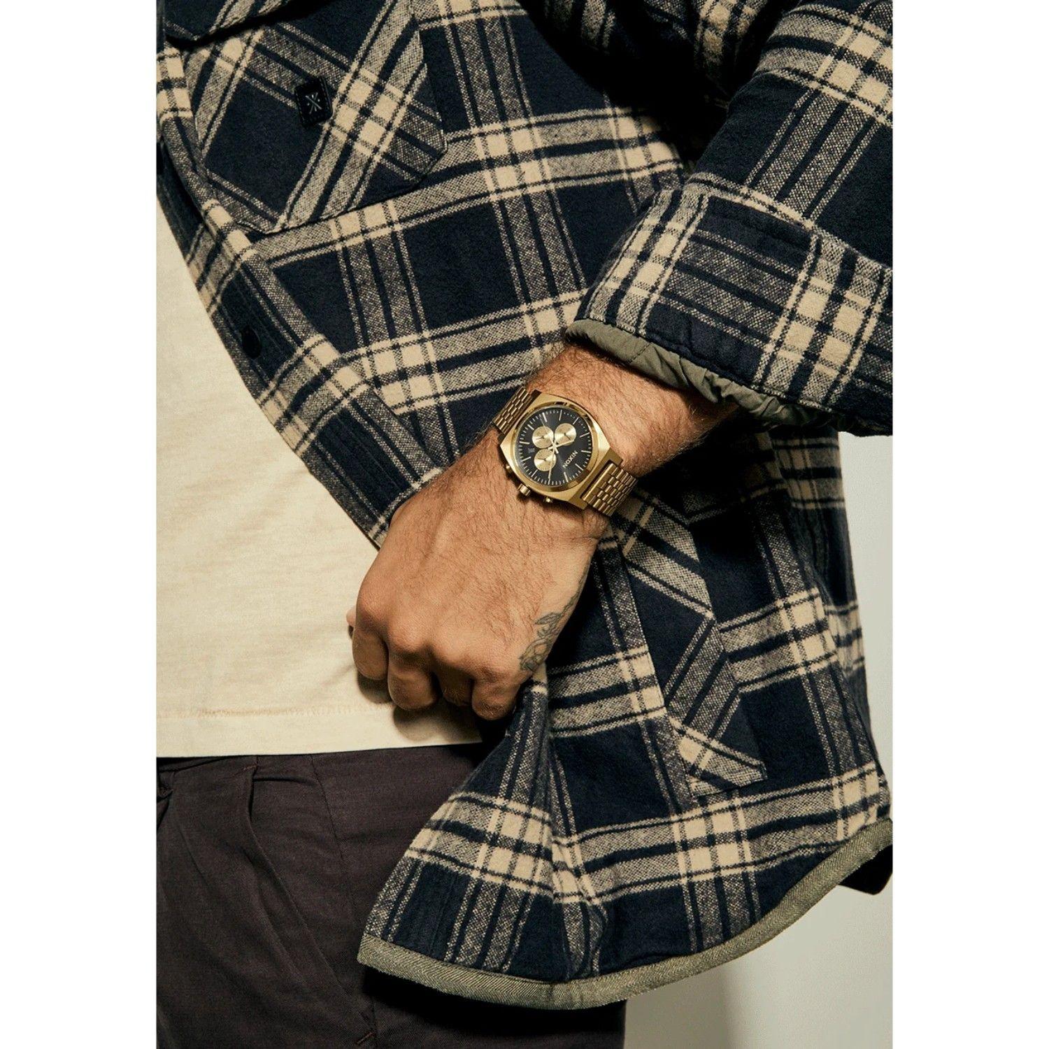 Reloj Nixon Time Teller Chrono Gold Black Gold-5