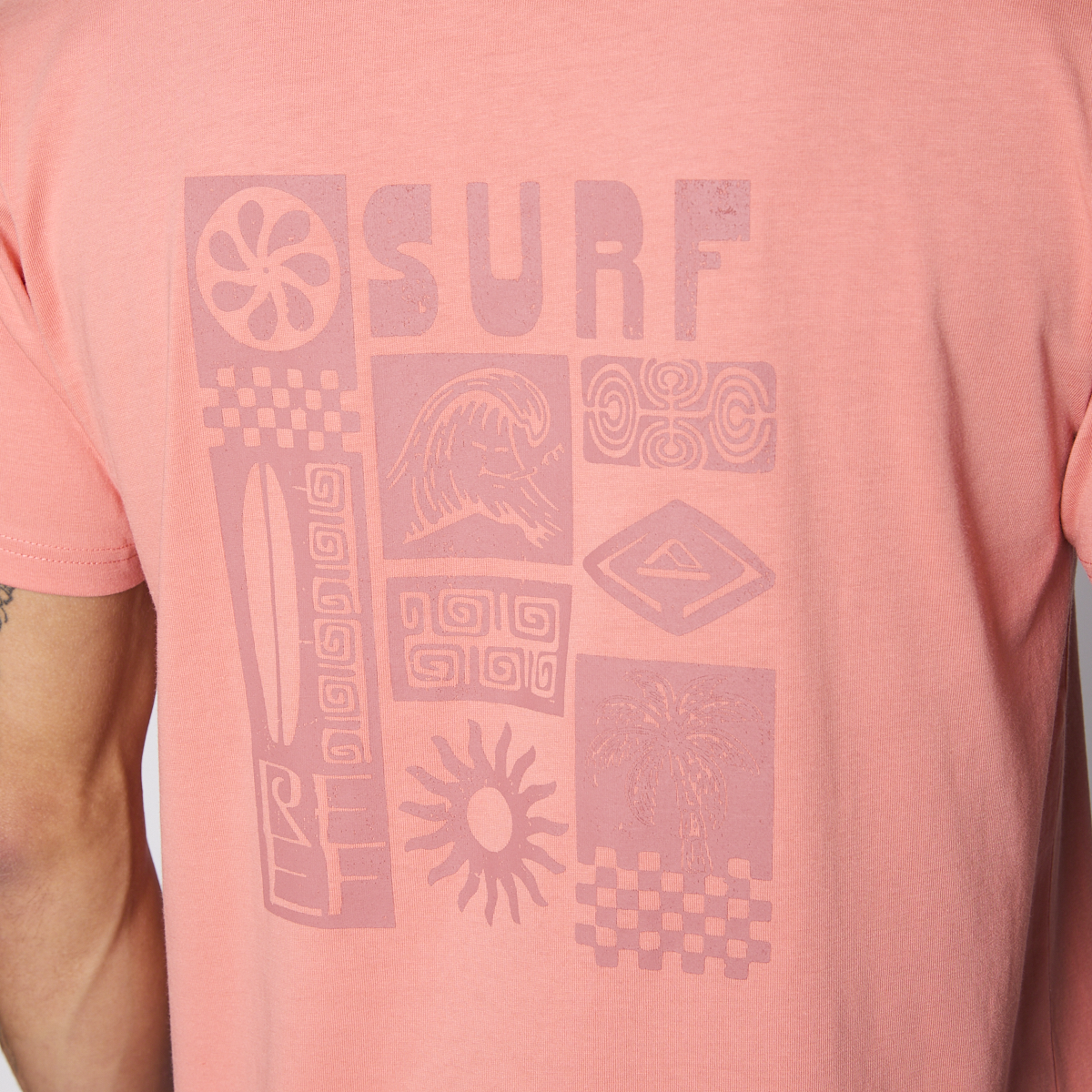 Polera Reef Men Surf Reef Pink-5