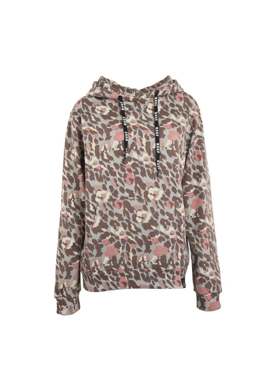 Poleron Women Print Brown Hoodie-0