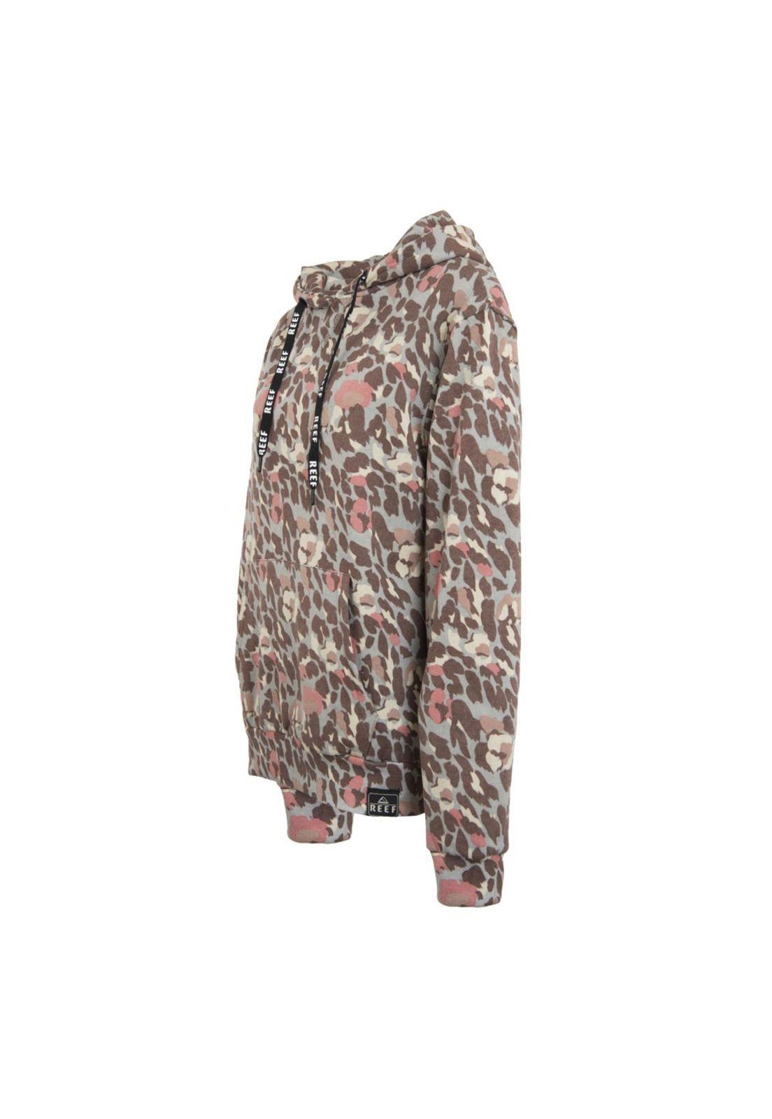 Poleron Women Print Brown Hoodie-1