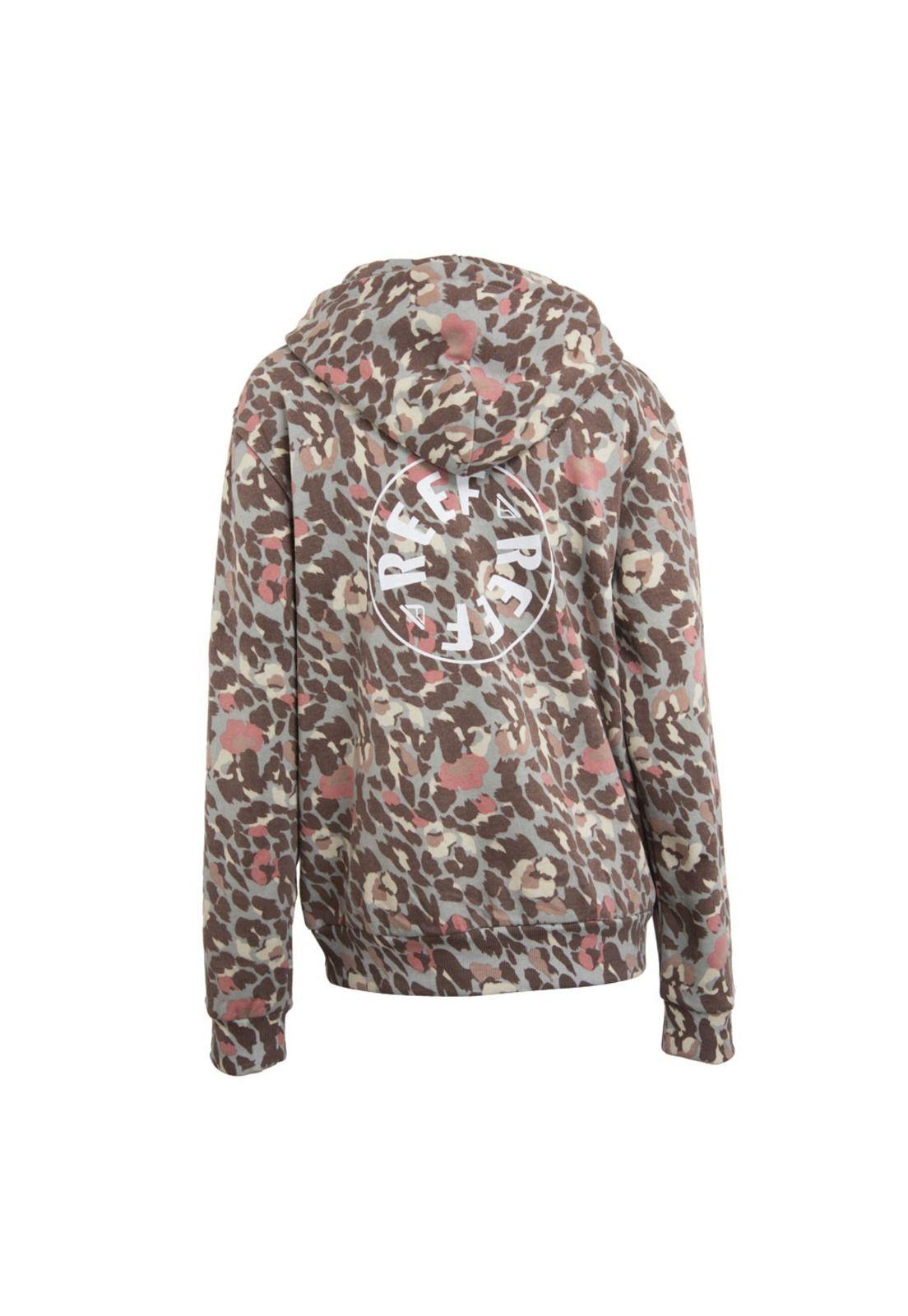 Poleron Women Print Brown Hoodie-2