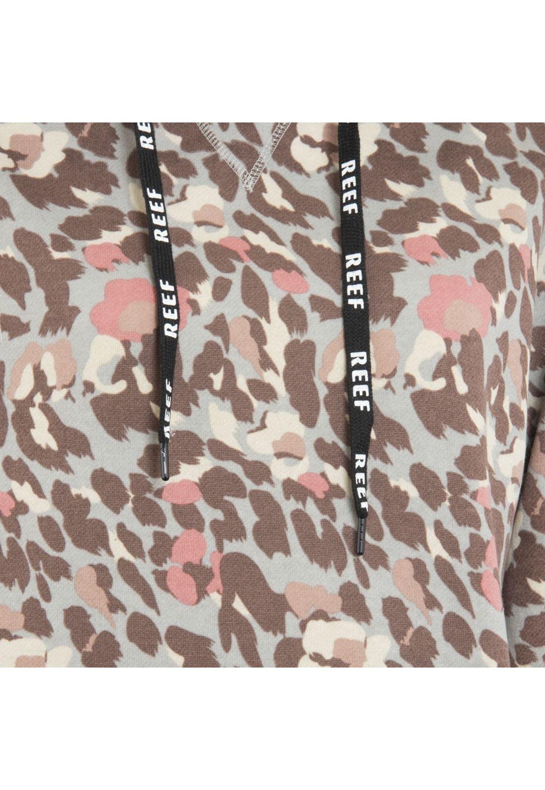 Poleron Women Print Brown Hoodie-3