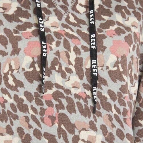 Poleron Women Print Brown Hoodie-3