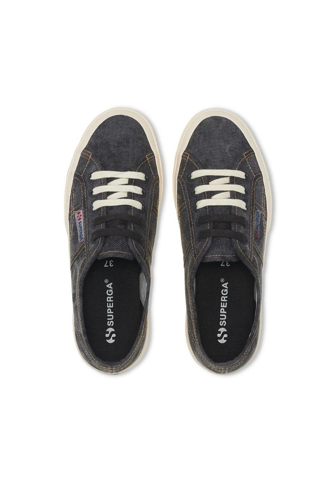 Zapatilla 2750 Cotton Denim Destroyed Black Bristol Beige-3