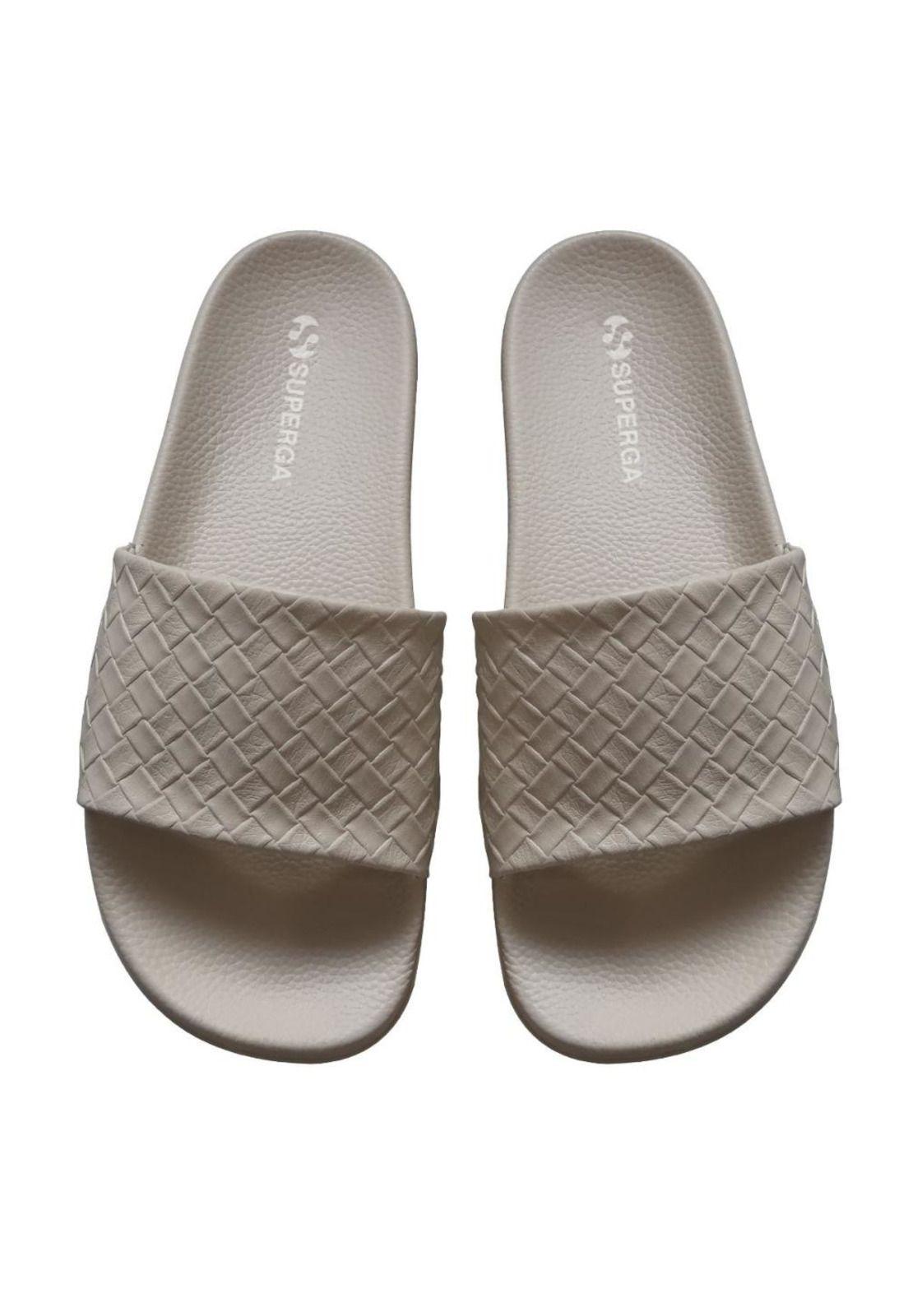 Sandalia 1908 Slides Woven Leather White Avorio Superga-0