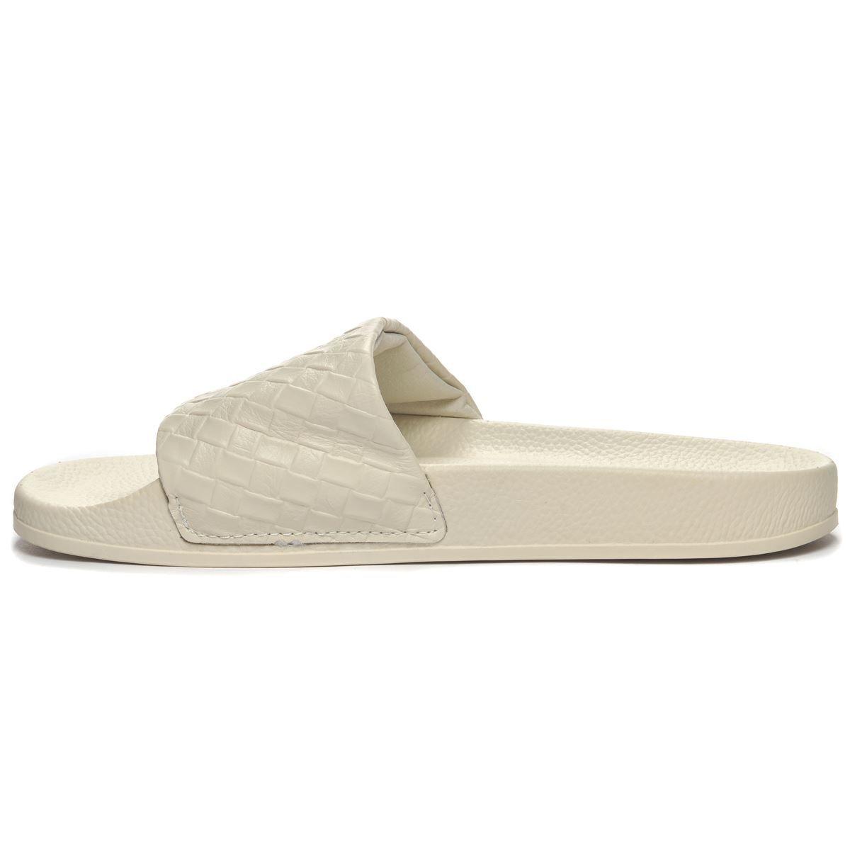 Sandalia 1908 Slides Woven Leather White Avorio Superga-3