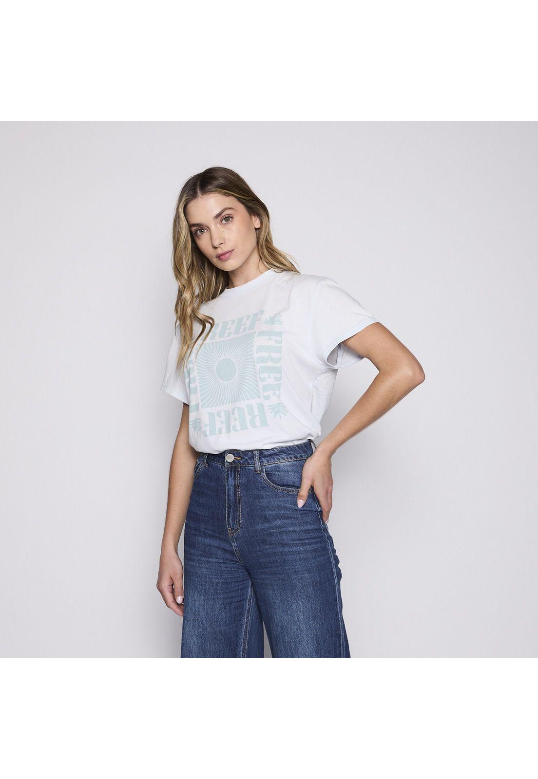 Polera Reef Women White Light Blue-2