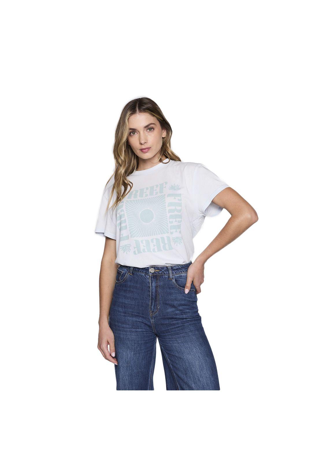 Polera Reef Women White Light Blue-4