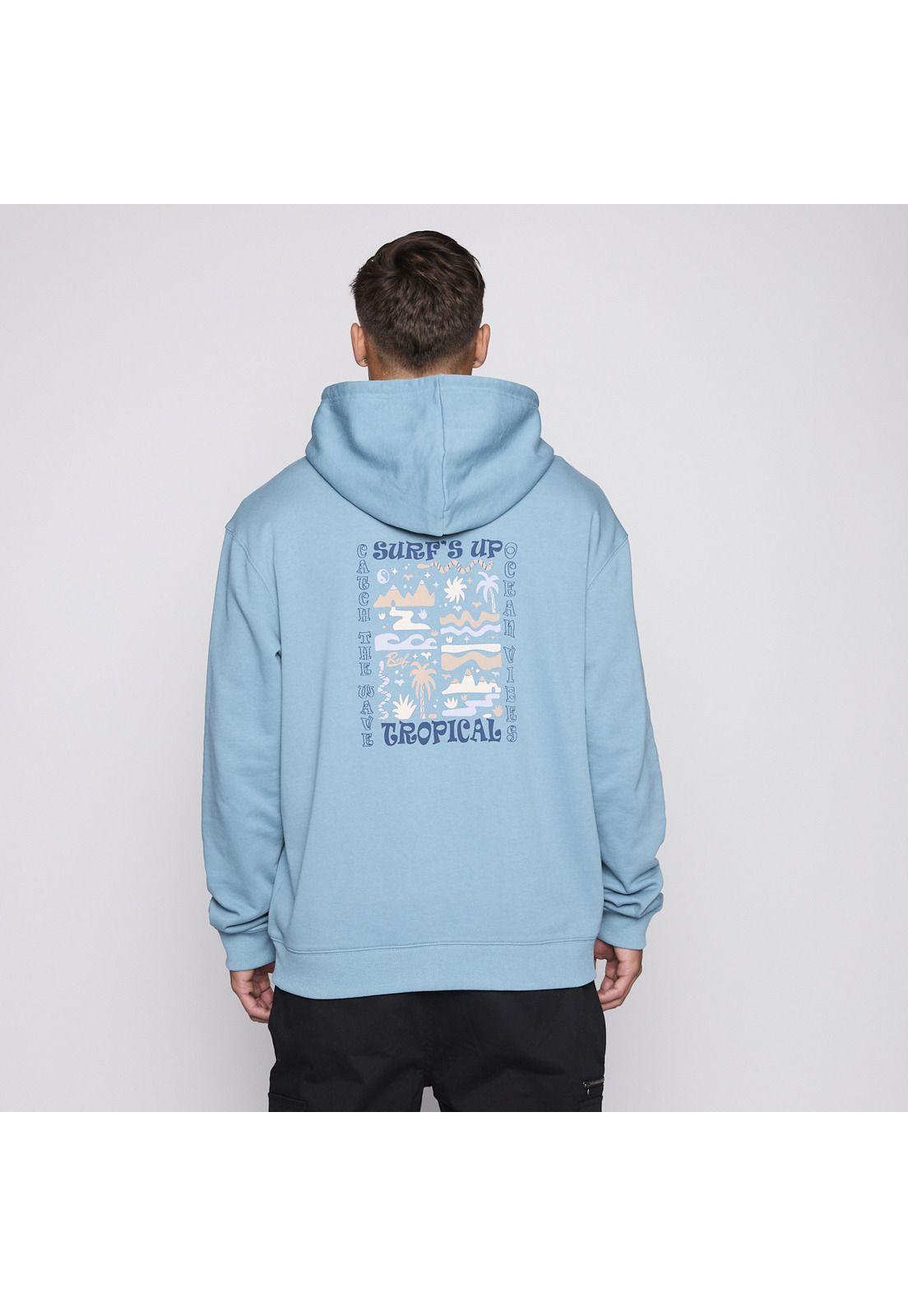 Polerón Reef Men Full Zipper Blue Surf Up-0