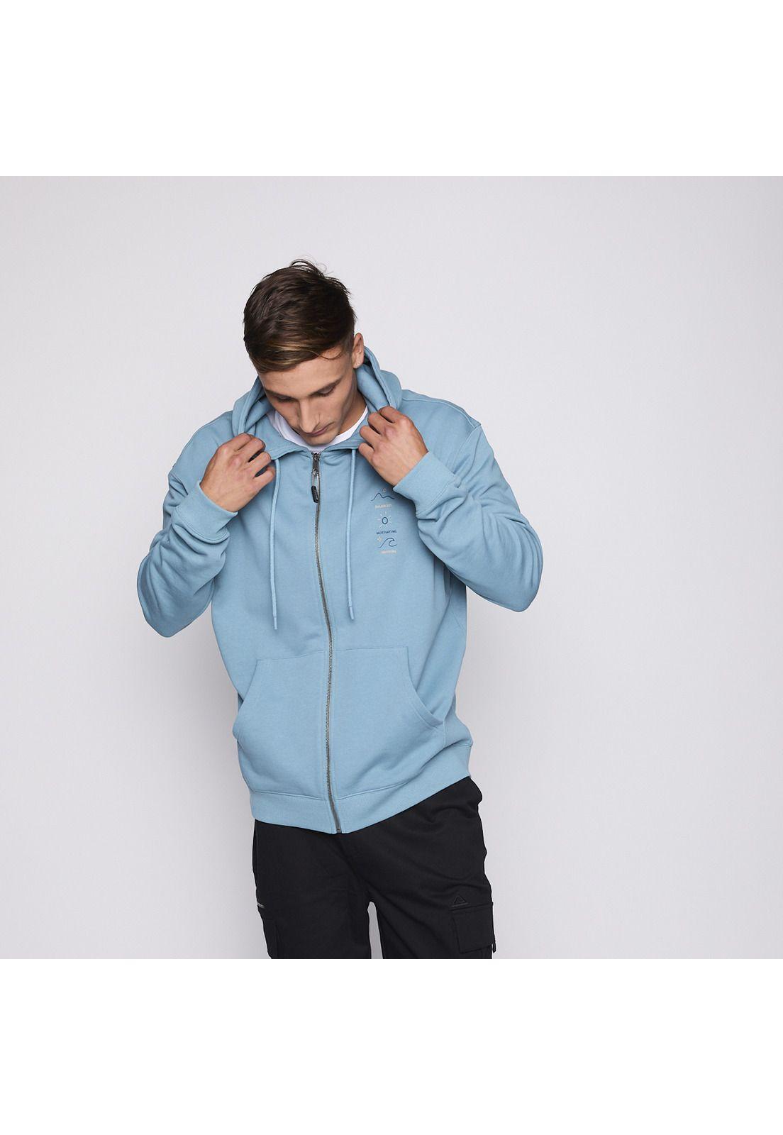 Polerón Reef Men Full Zipper Blue Surf Up-1