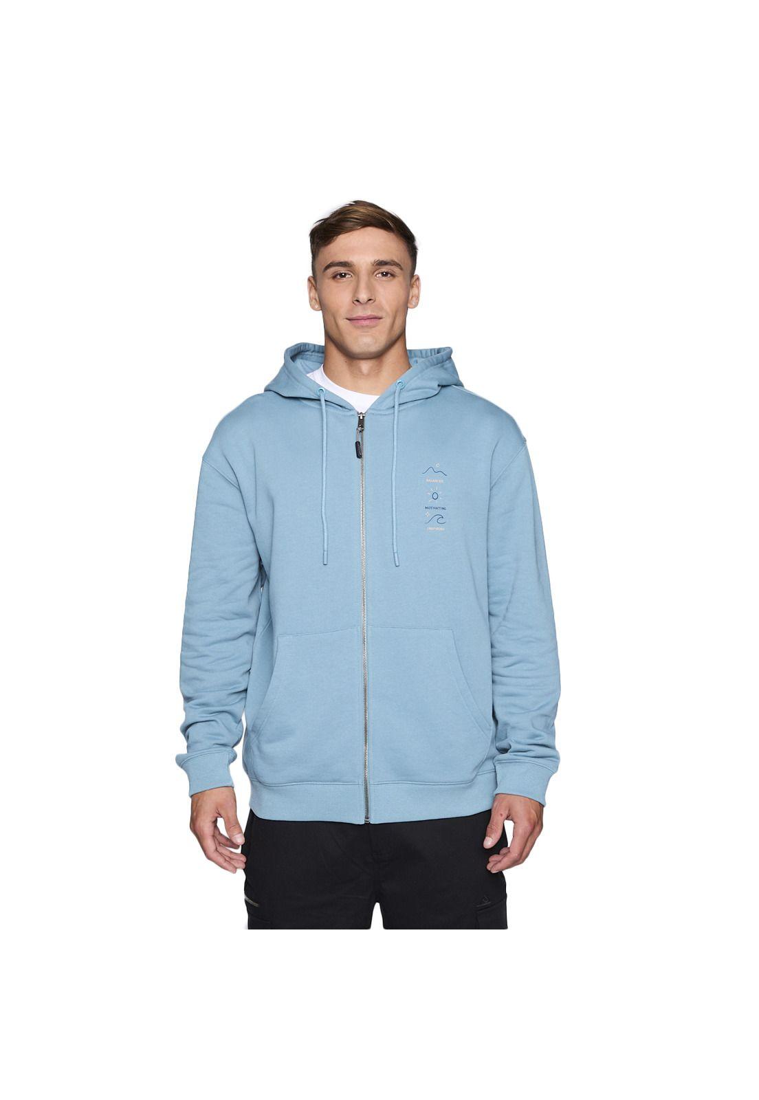 Polerón Reef Men Full Zipper Blue Surf Up-8