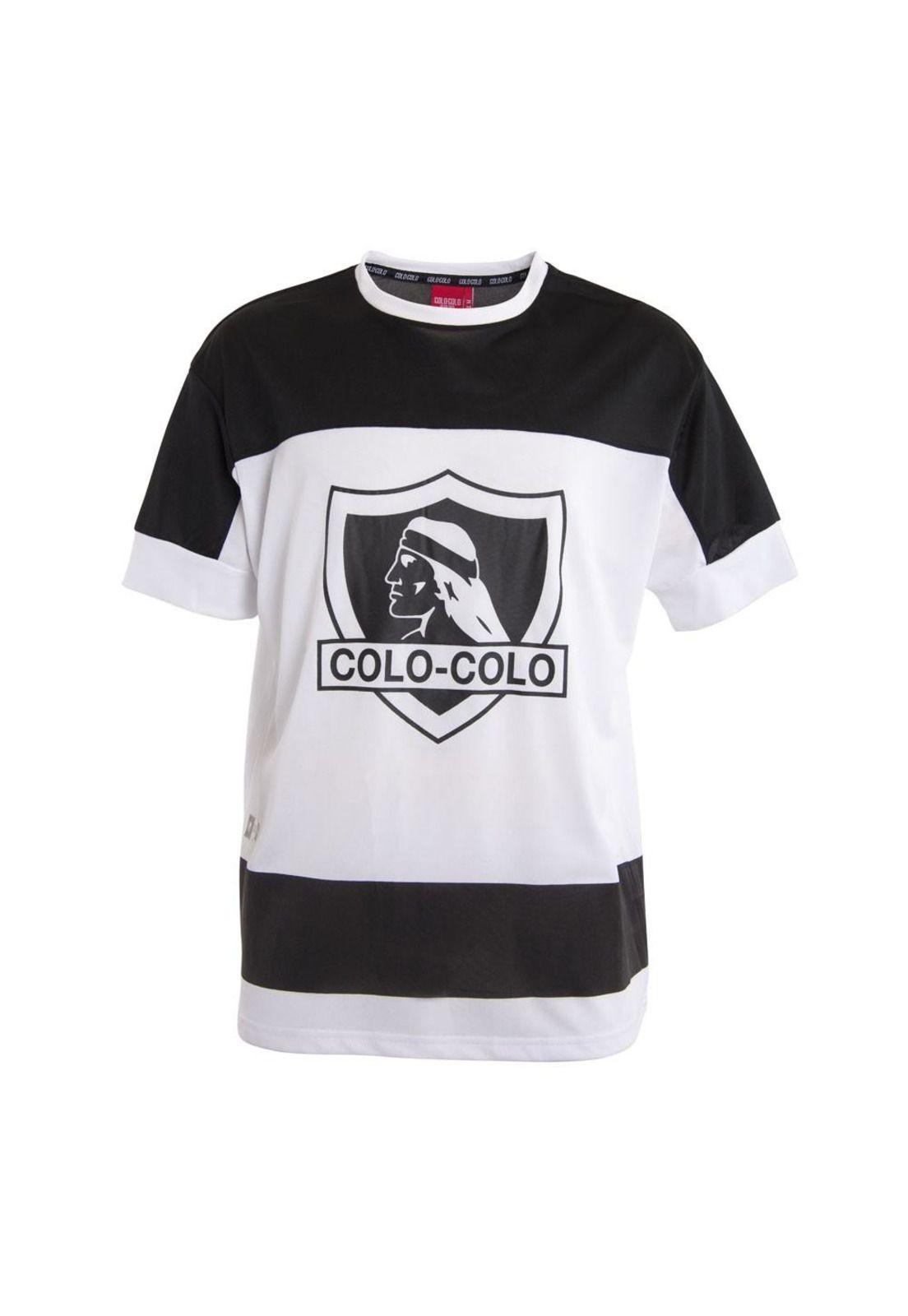 Polera Colo Colo Urbano Blanco y Negro '25 Escudo Front-0