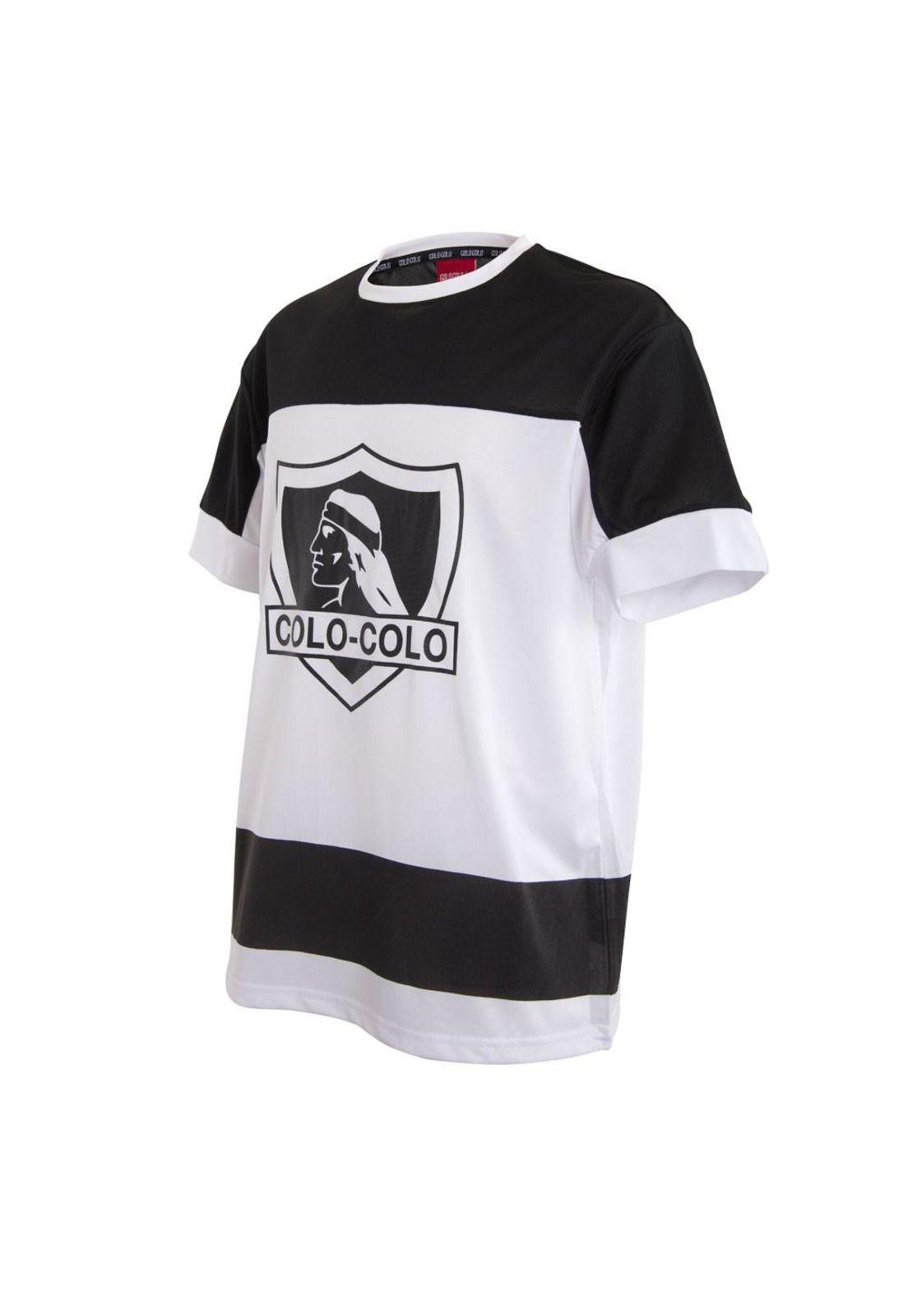 Polera Colo Colo Urbano Blanco y Negro '25 Escudo Front-1
