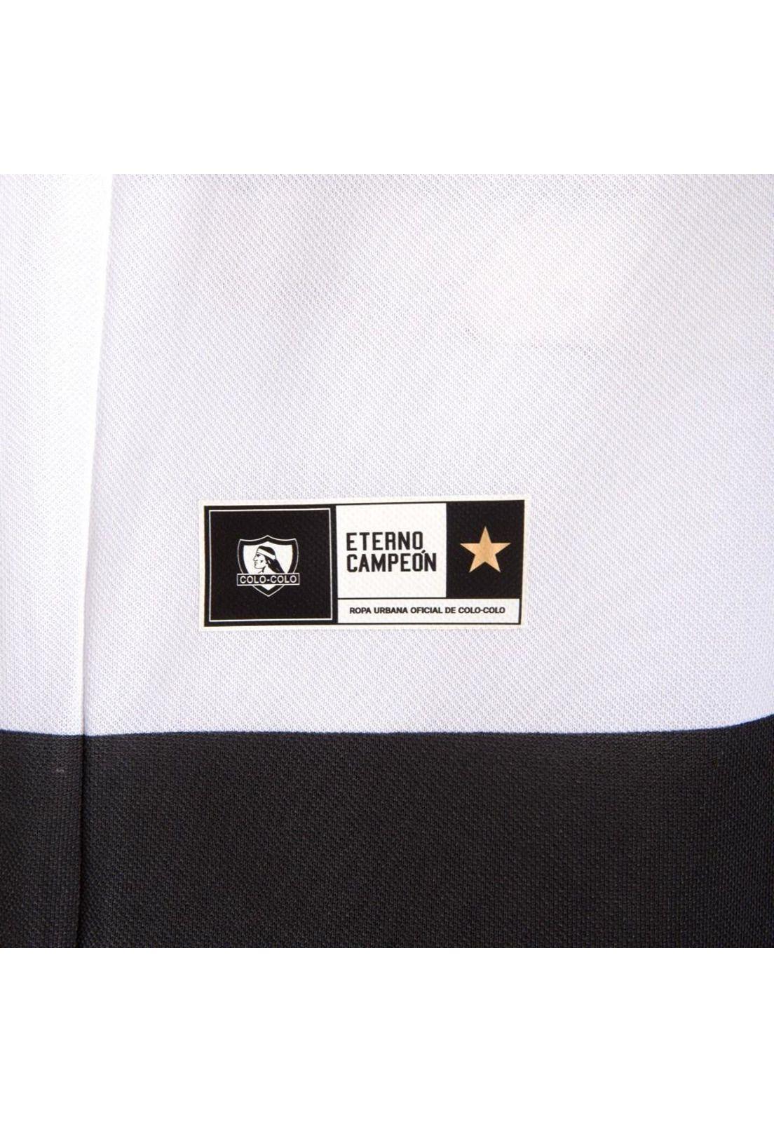 Polera Colo Colo Urbano Blanco y Negro '25 Escudo Front-3