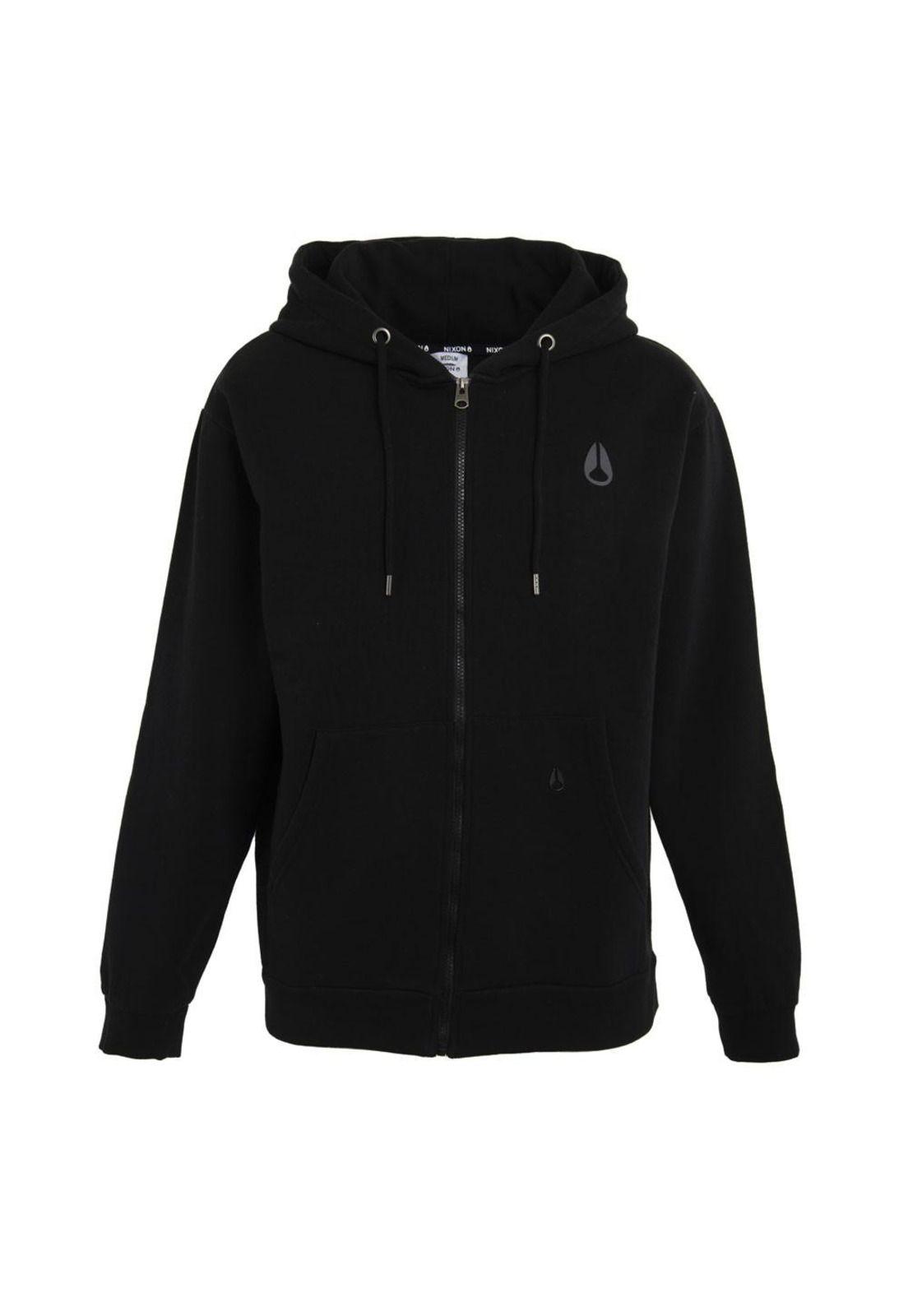 Poleron Men Full Zipper Black Double Logo-0