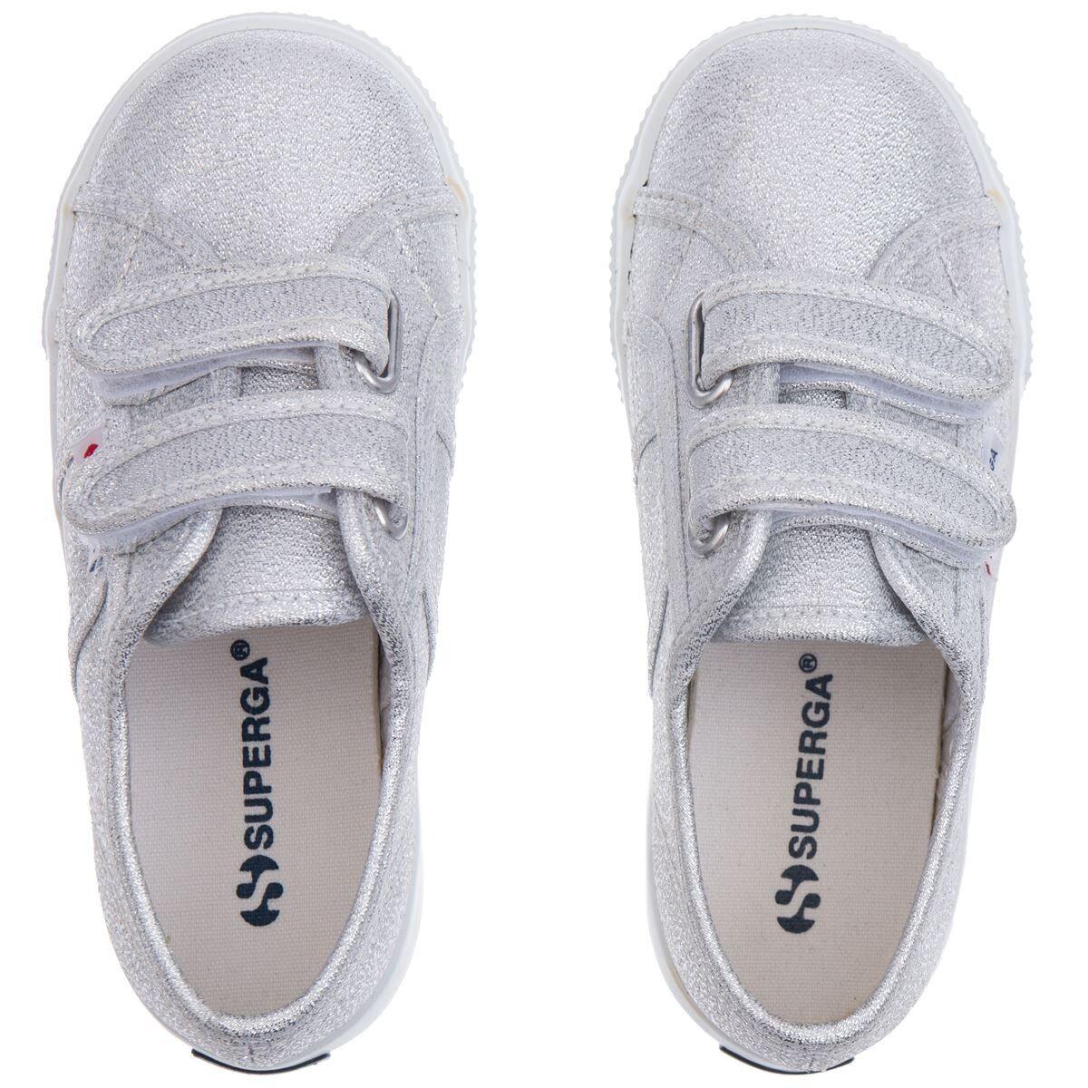 Zapatilla 2730 Kids Straps Lame Grey Silver Superga-2