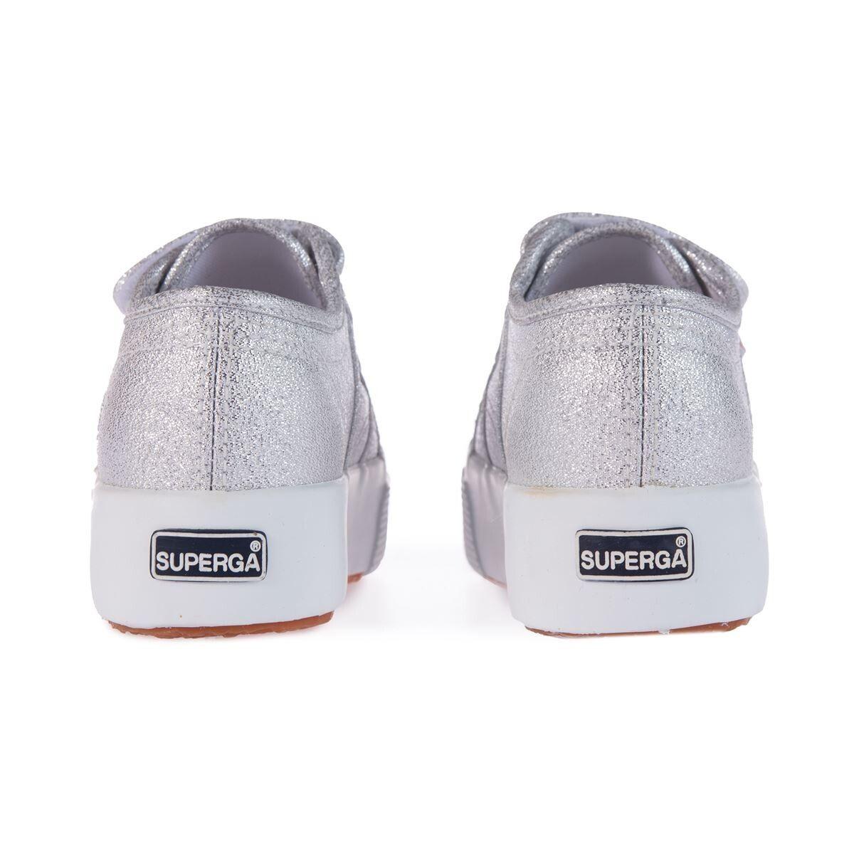 Zapatilla 2730 Kids Straps Lame Grey Silver Superga-3
