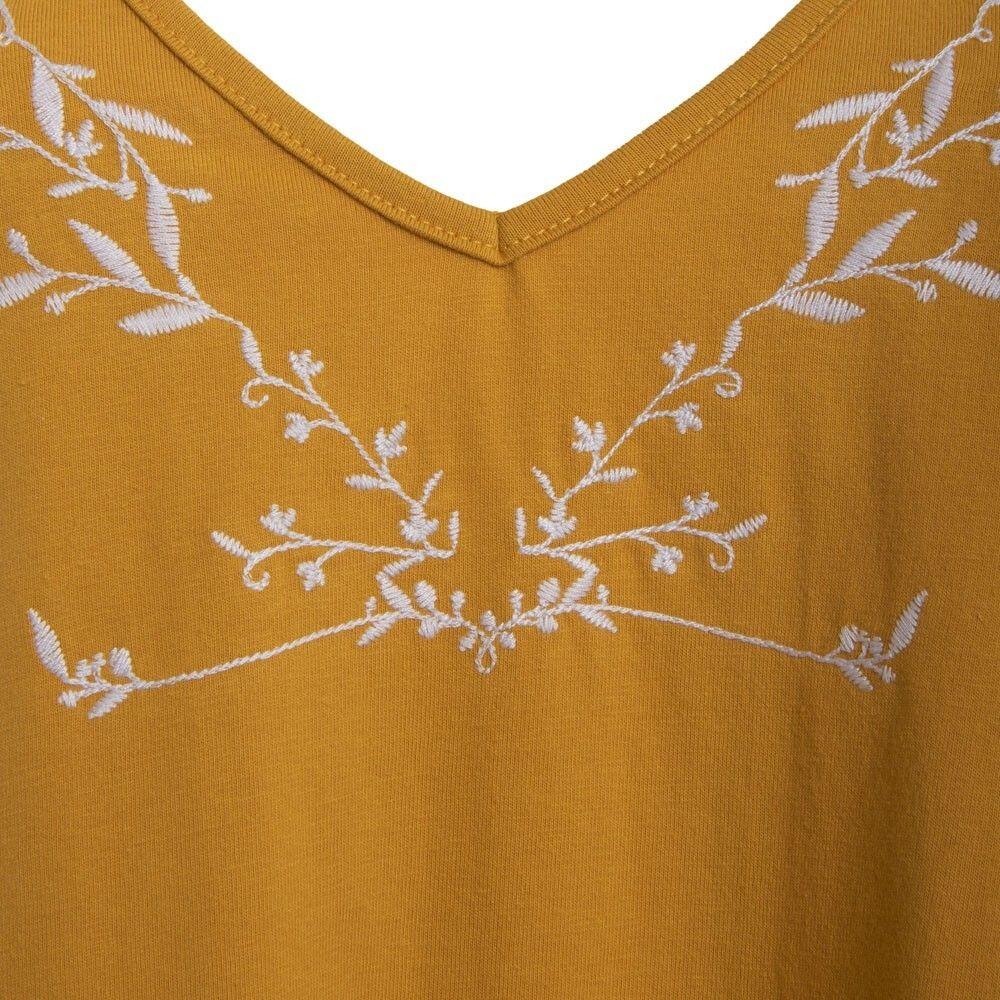 Mini Vestido Strap Mustard-3