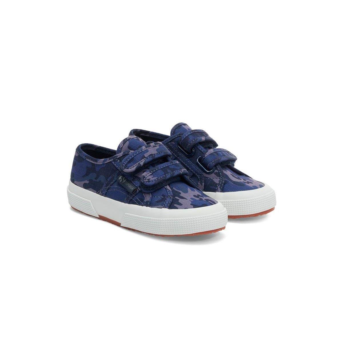 Zapatilla Superga Kids 2750 Straps Camo Blue Grey-1