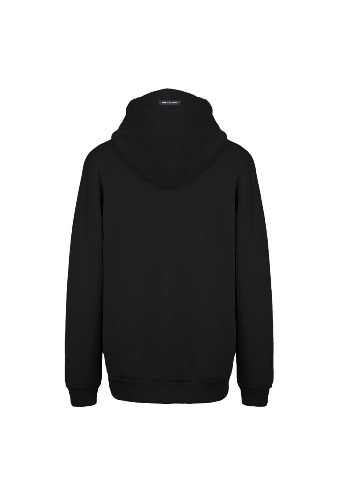 Polerón Whatup Hombre Hoodie Black Tiny Logo White-1