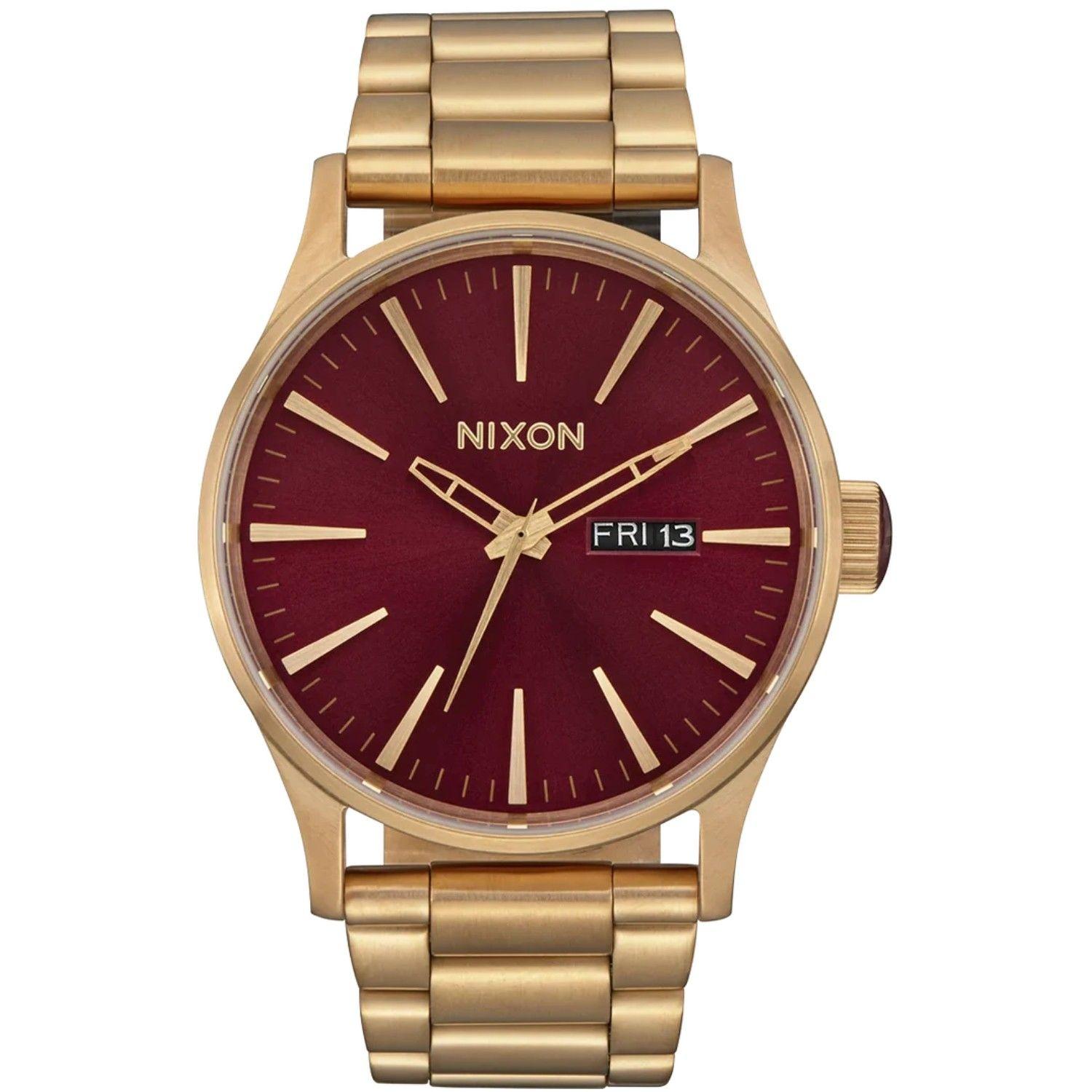Reloj Nixon Sentry Burgundy Gold-0