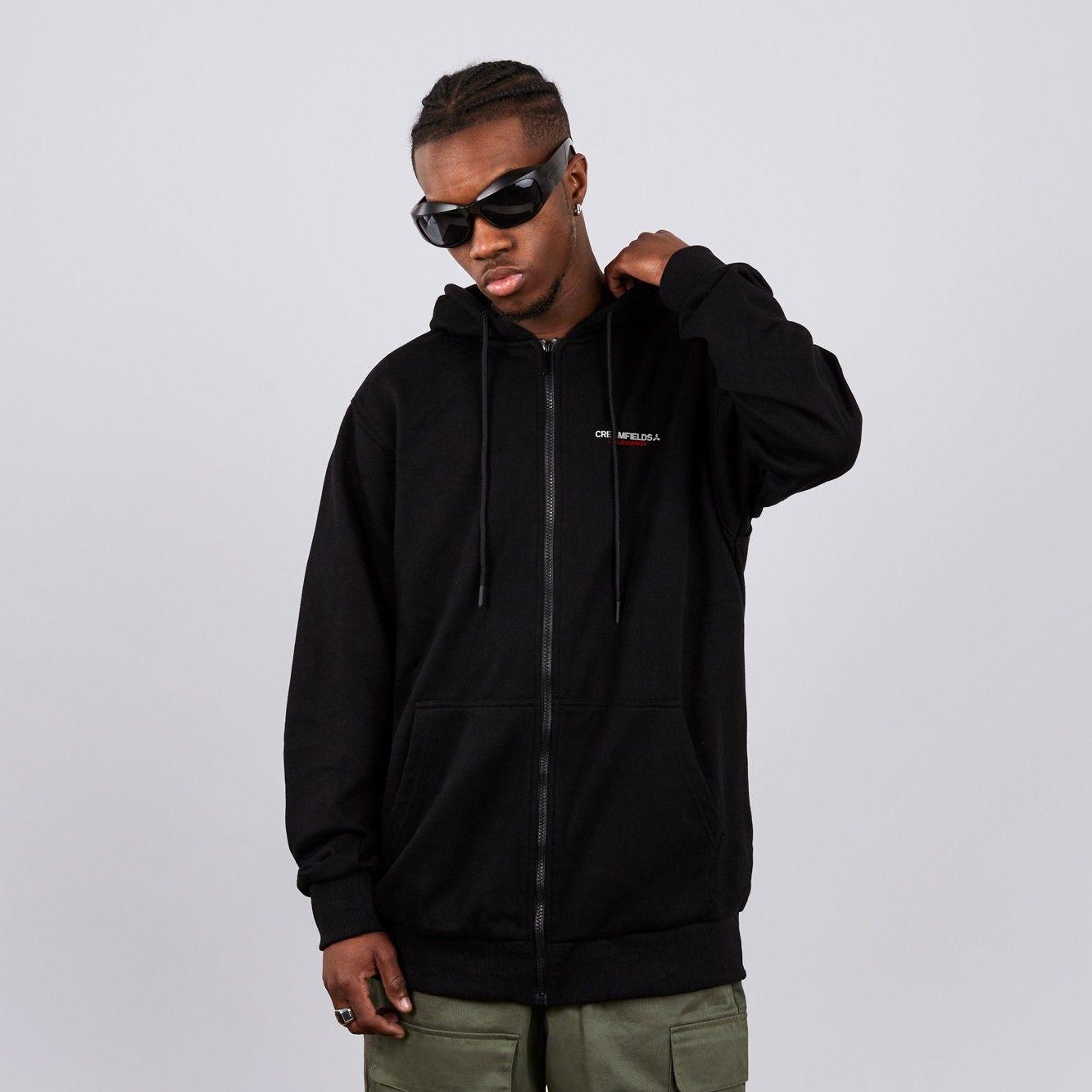 Polerón Full Zipper Creamfields x Whatup Black Line Up-1