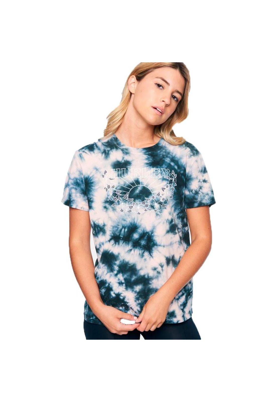 Polera Melody Tie Dye Re Black Coralt Hurley-0