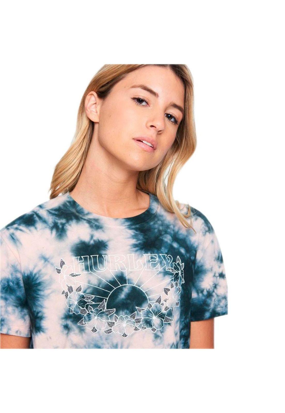 Polera Melody Tie Dye Re Black Coralt Hurley-4