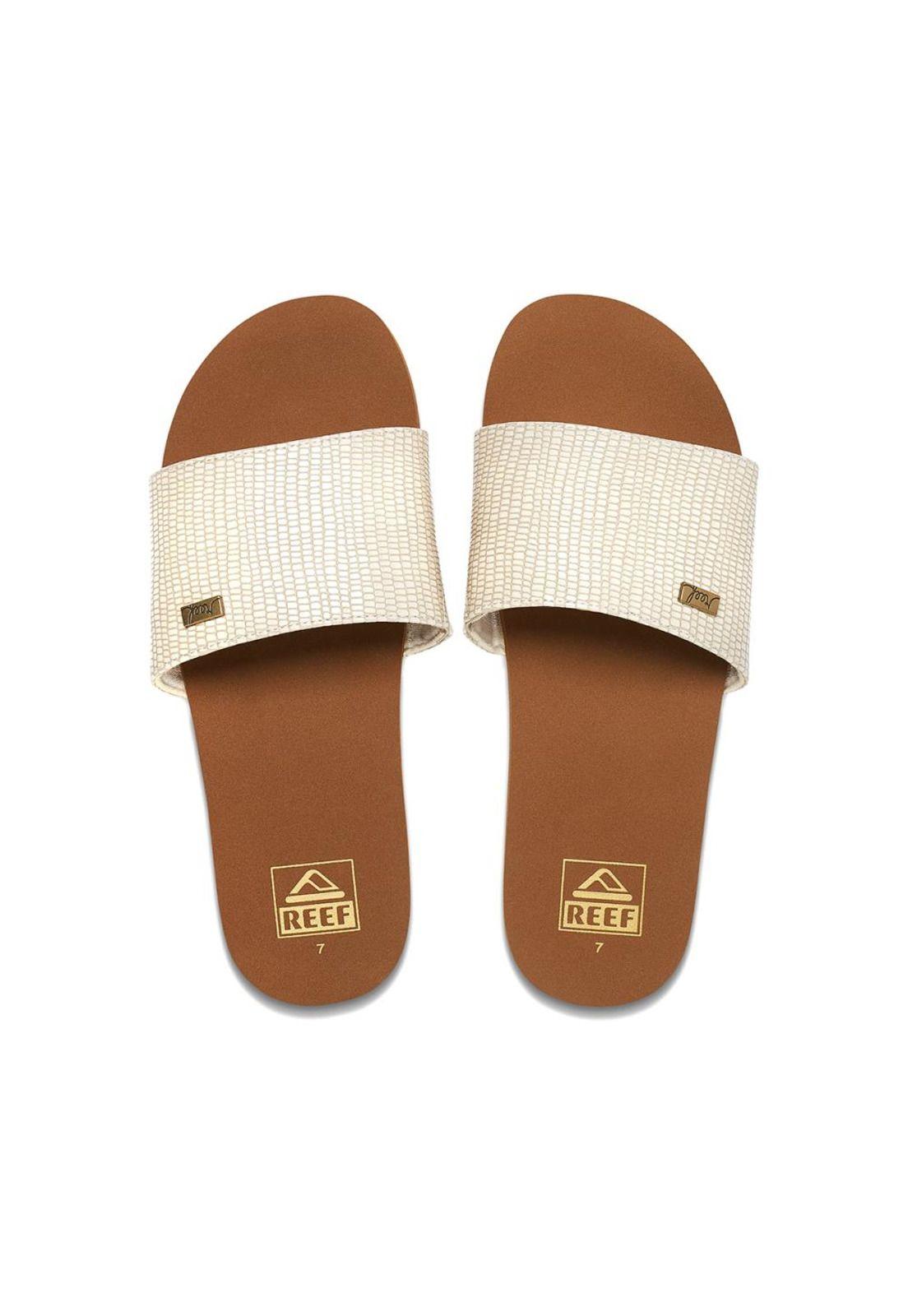 Sandalia Women Bliss Nights Slide White Tan-2